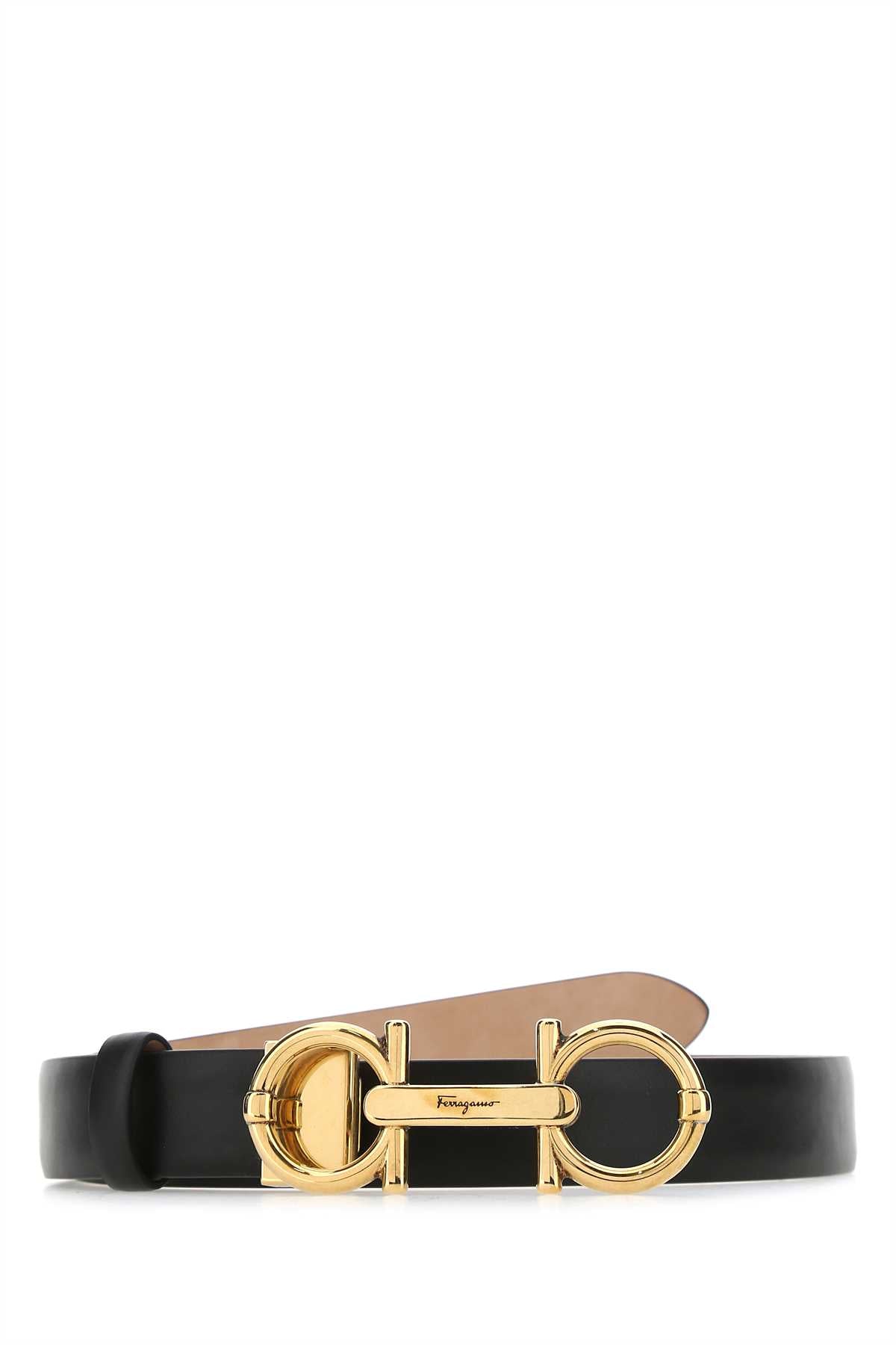 Salvatore Ferragamo Women Black Leather Belt FERRAGAMO