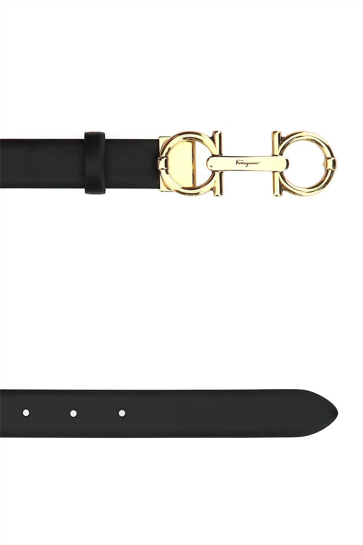Salvatore Ferragamo Women Black Leather Belt FERRAGAMO