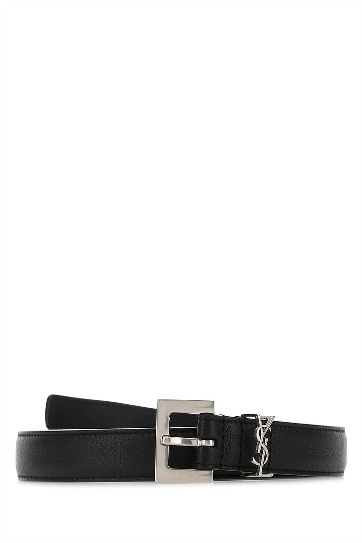 Saint Laurent Men Black Leather Belt SAINT LAURENT