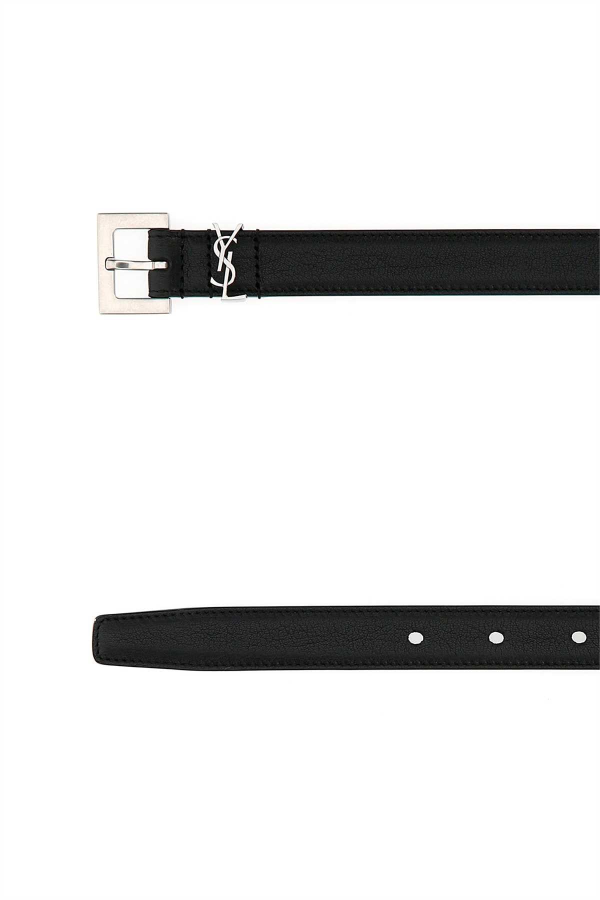 Saint Laurent Men Black Leather Belt SAINT LAURENT