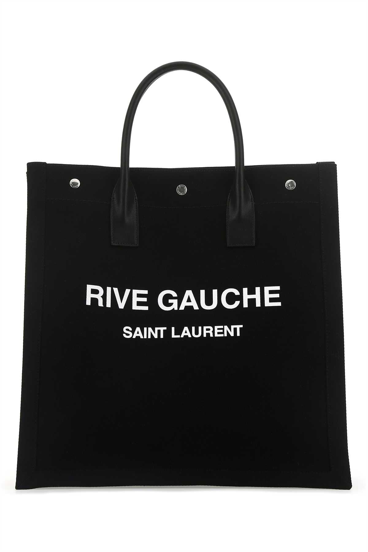 Saint Laurent Men Black Canvas Rive Gauche Shopping Bag SAINT LAURENT