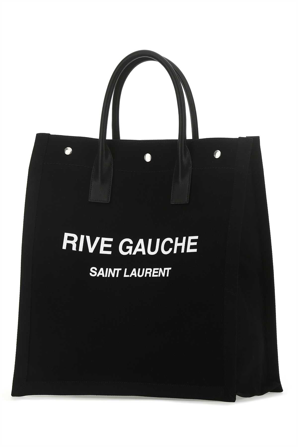 Saint Laurent Men Black Canvas Rive Gauche Shopping Bag SAINT LAURENT