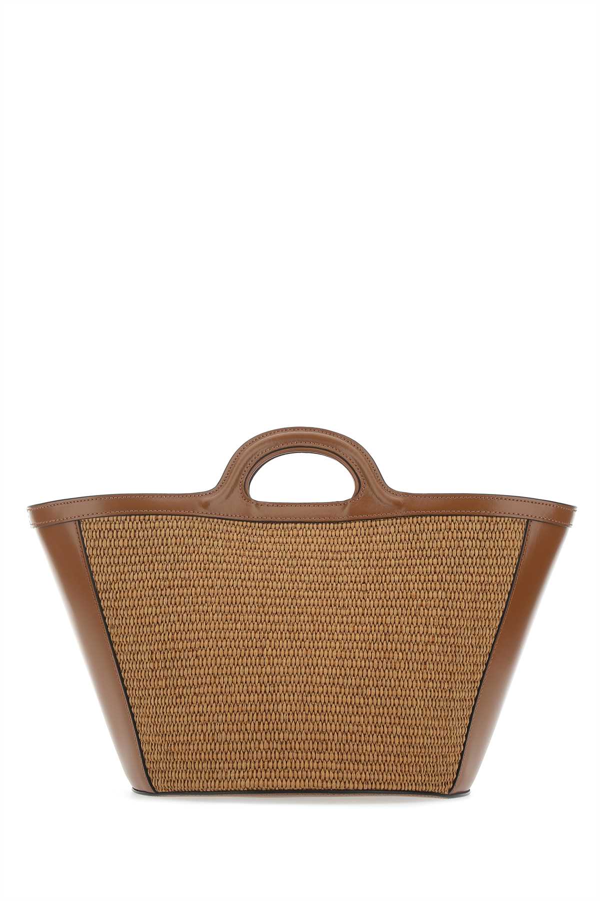 Marni Women Two-Tone Leather And Raffia Small Tropicalia Summer Handbag MARNI