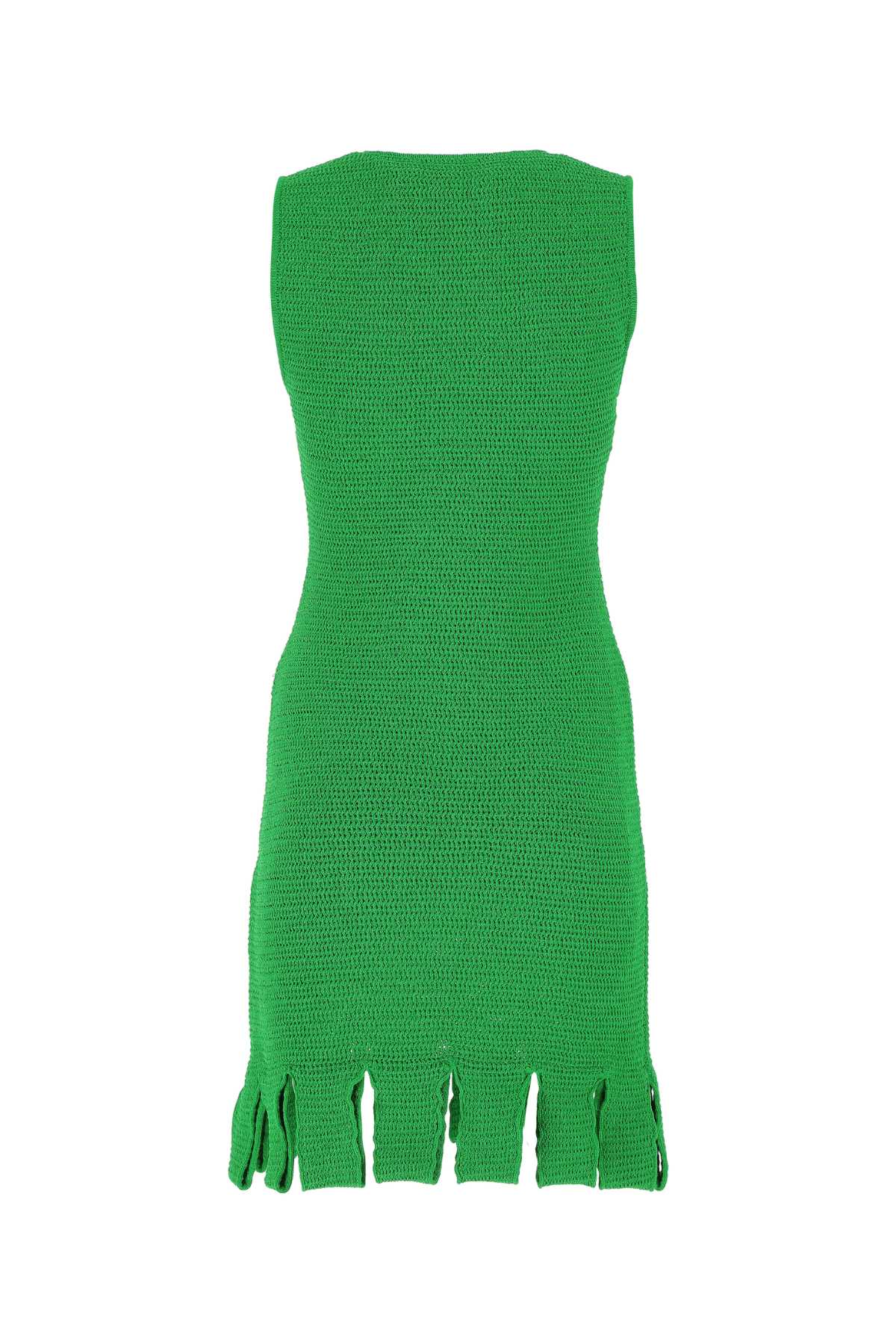 Bottega Veneta Women Grass Green Stretch Cotton Blend Mini Dress BOTTEGA VENETA
