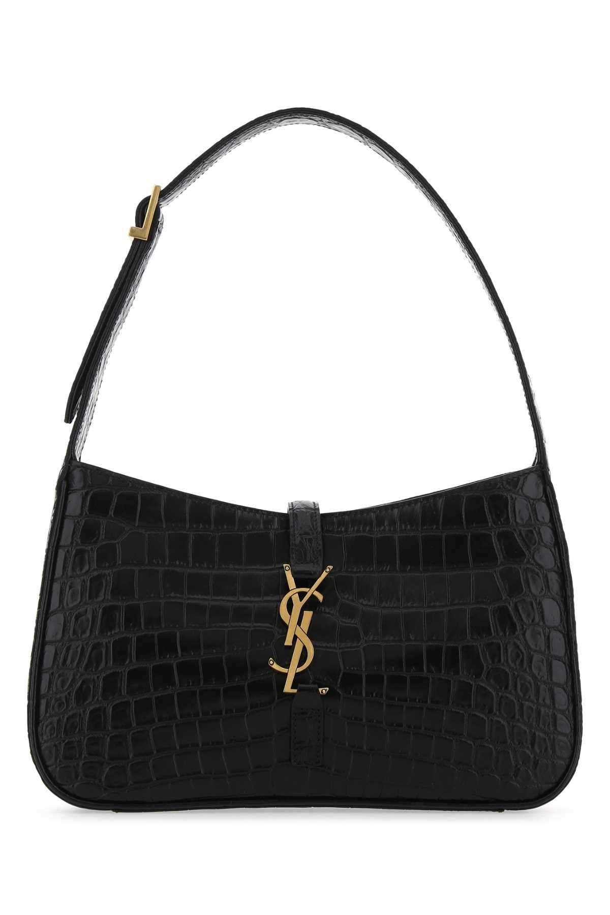 Saint Laurent Women Black Leather Le 5 A 7 Shoulder Bag SAINT LAURENT