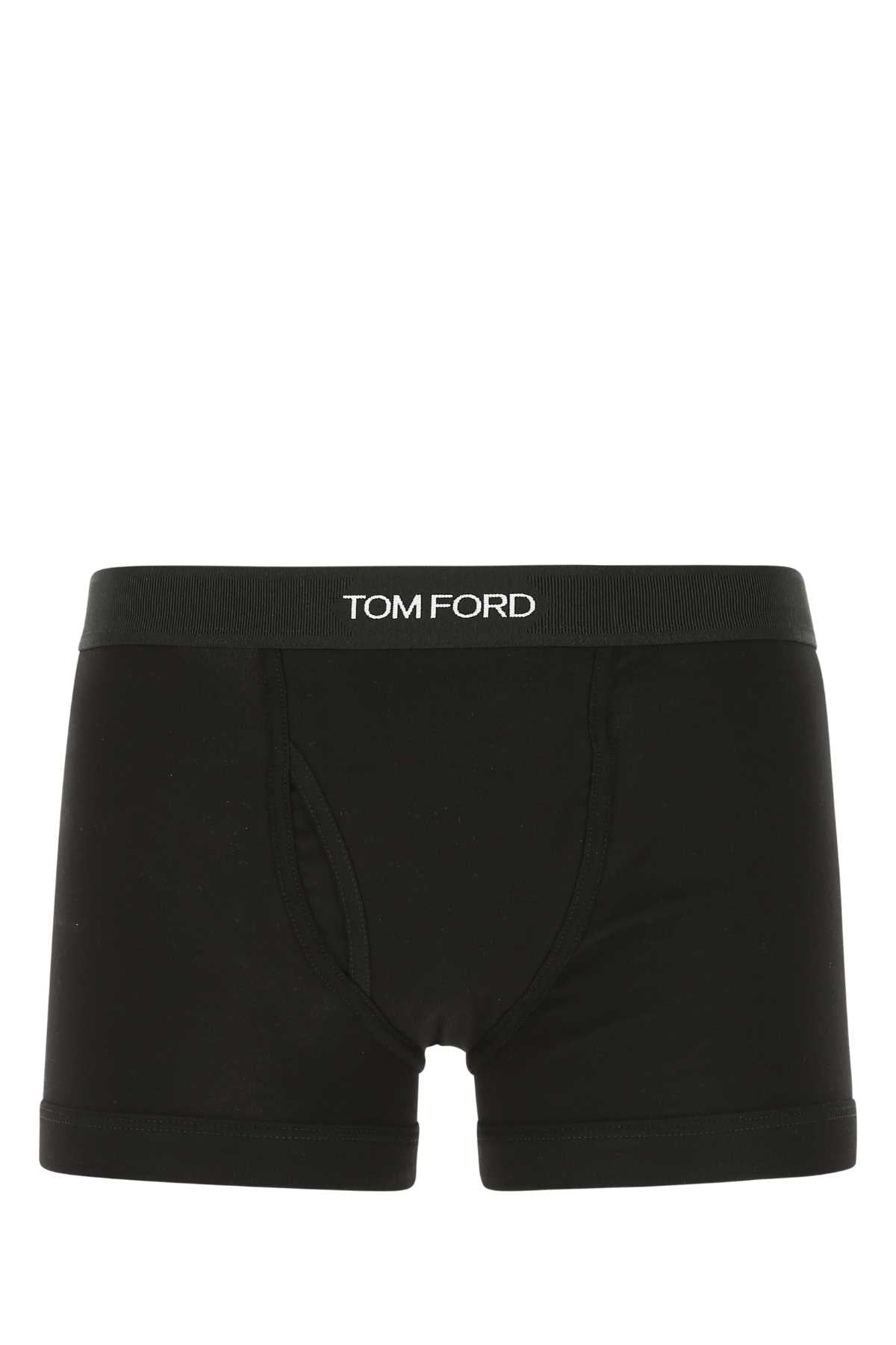 Tom Ford Men Black Stretch Cotton Boxer TOM FORD