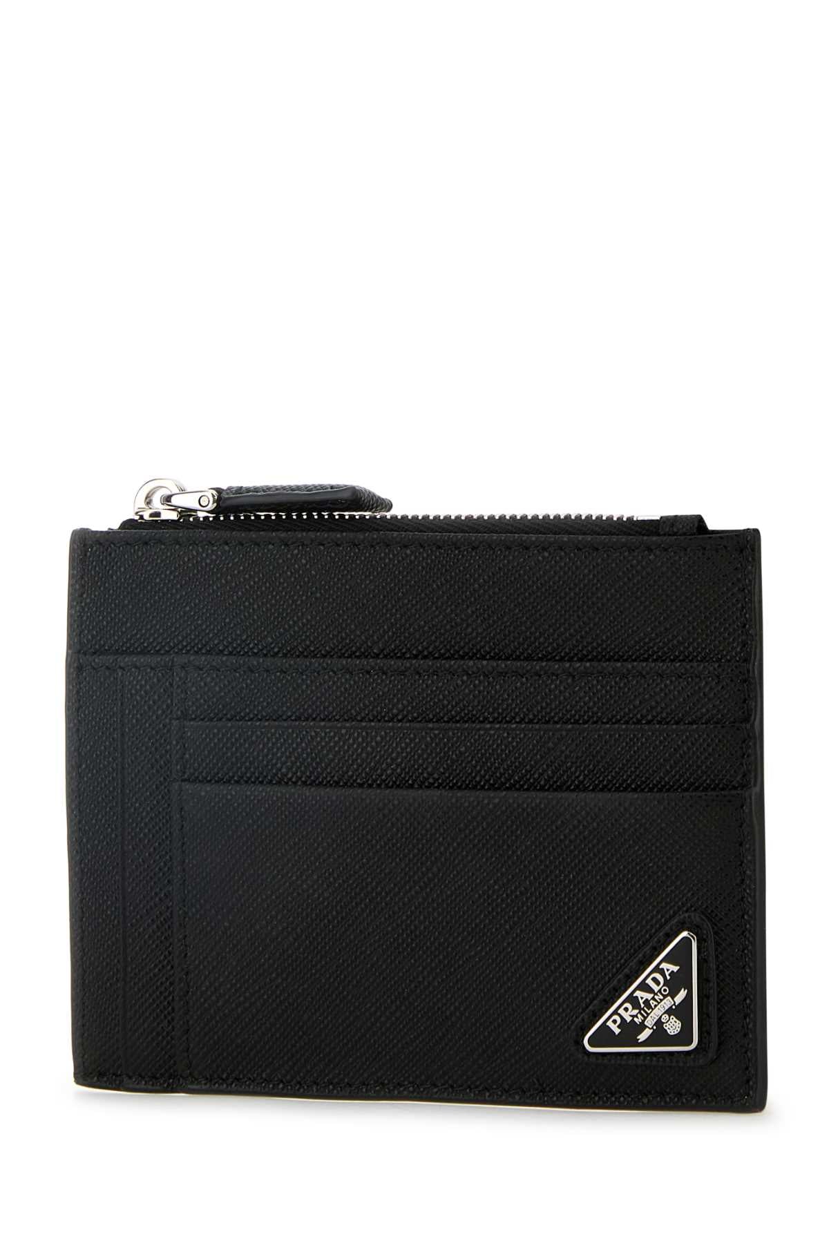 Prada Men Black Leather Card Holder PRADA