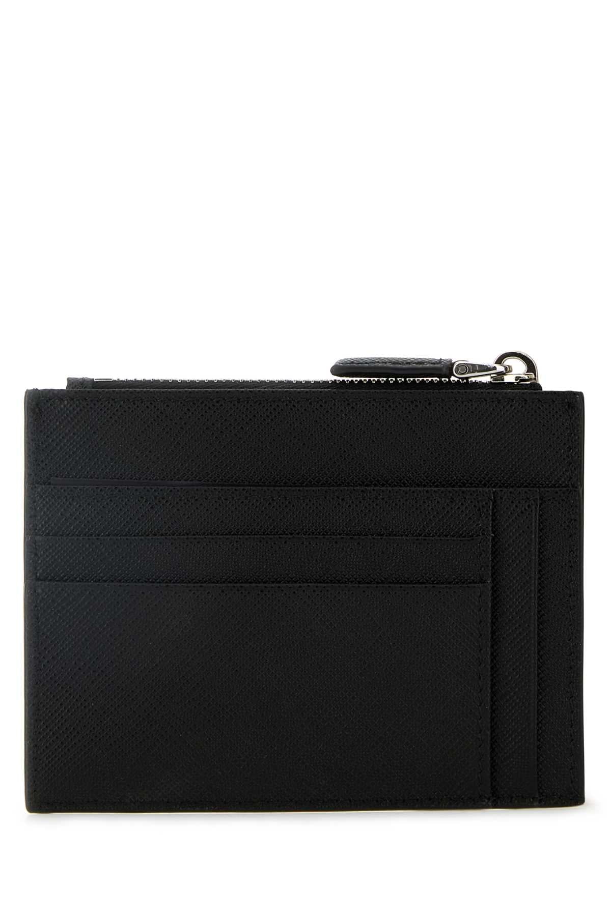 Prada Men Black Leather Card Holder PRADA
