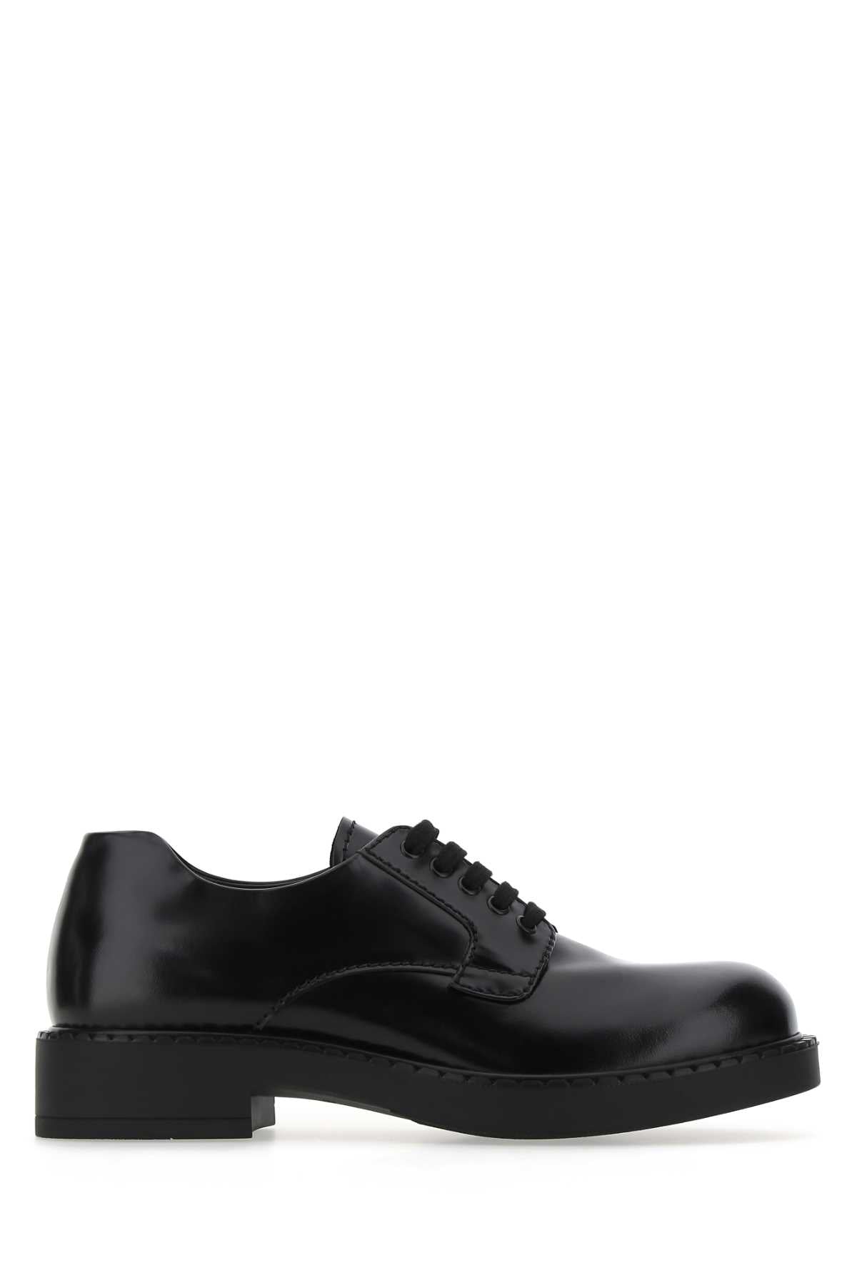 Prada Men Black Leather Lace-Up Shoes PRADA