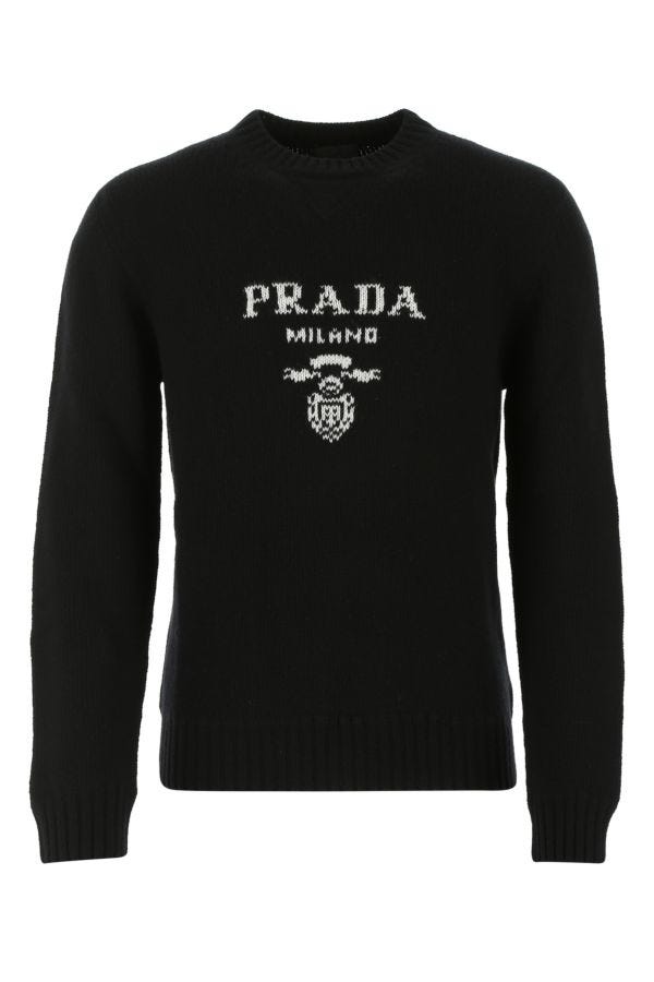 Prada Man Black Wool Blend Sweater