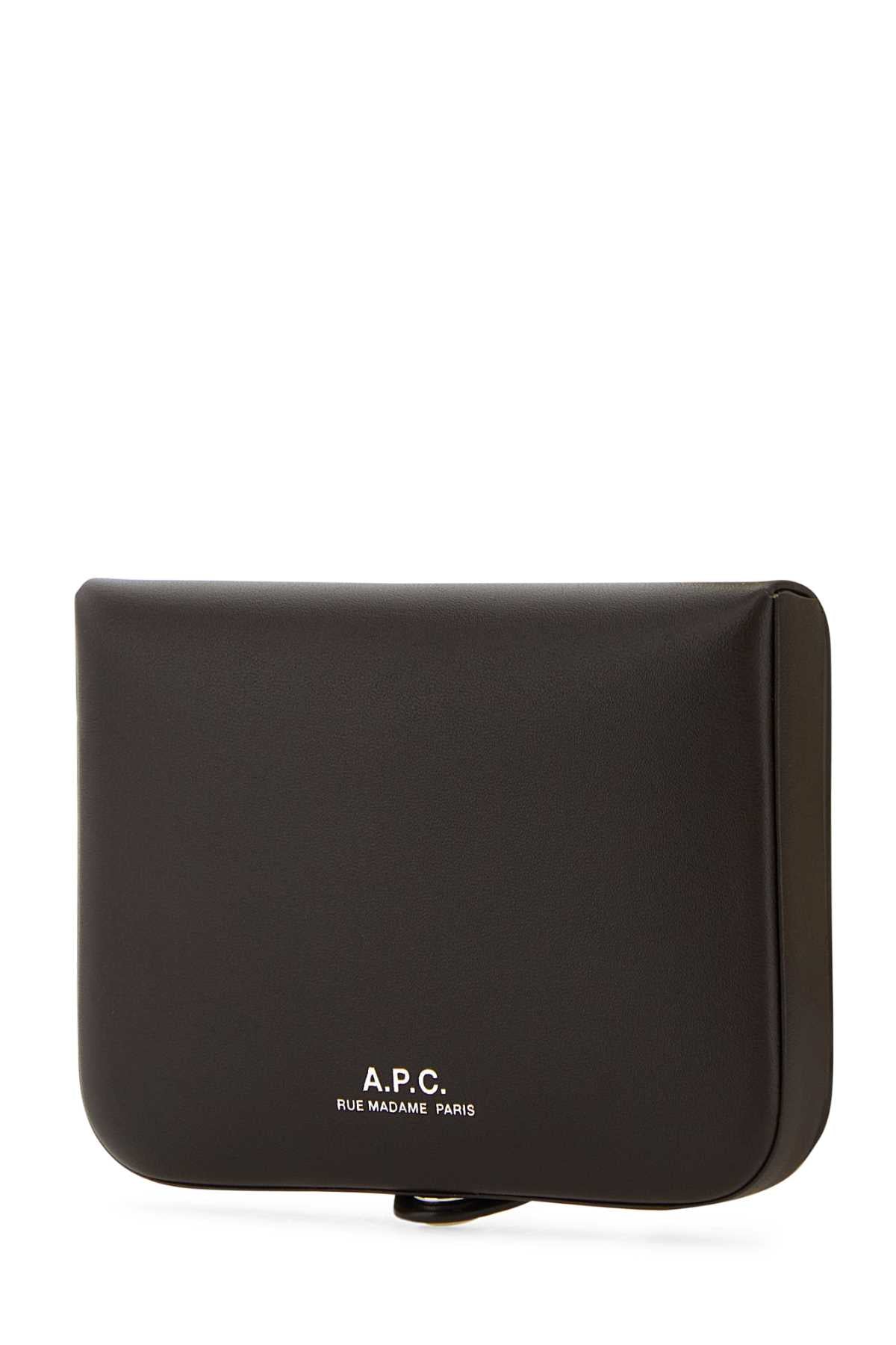 A.P.C. Men Dark Brown Leather Card Holder A.P.C.