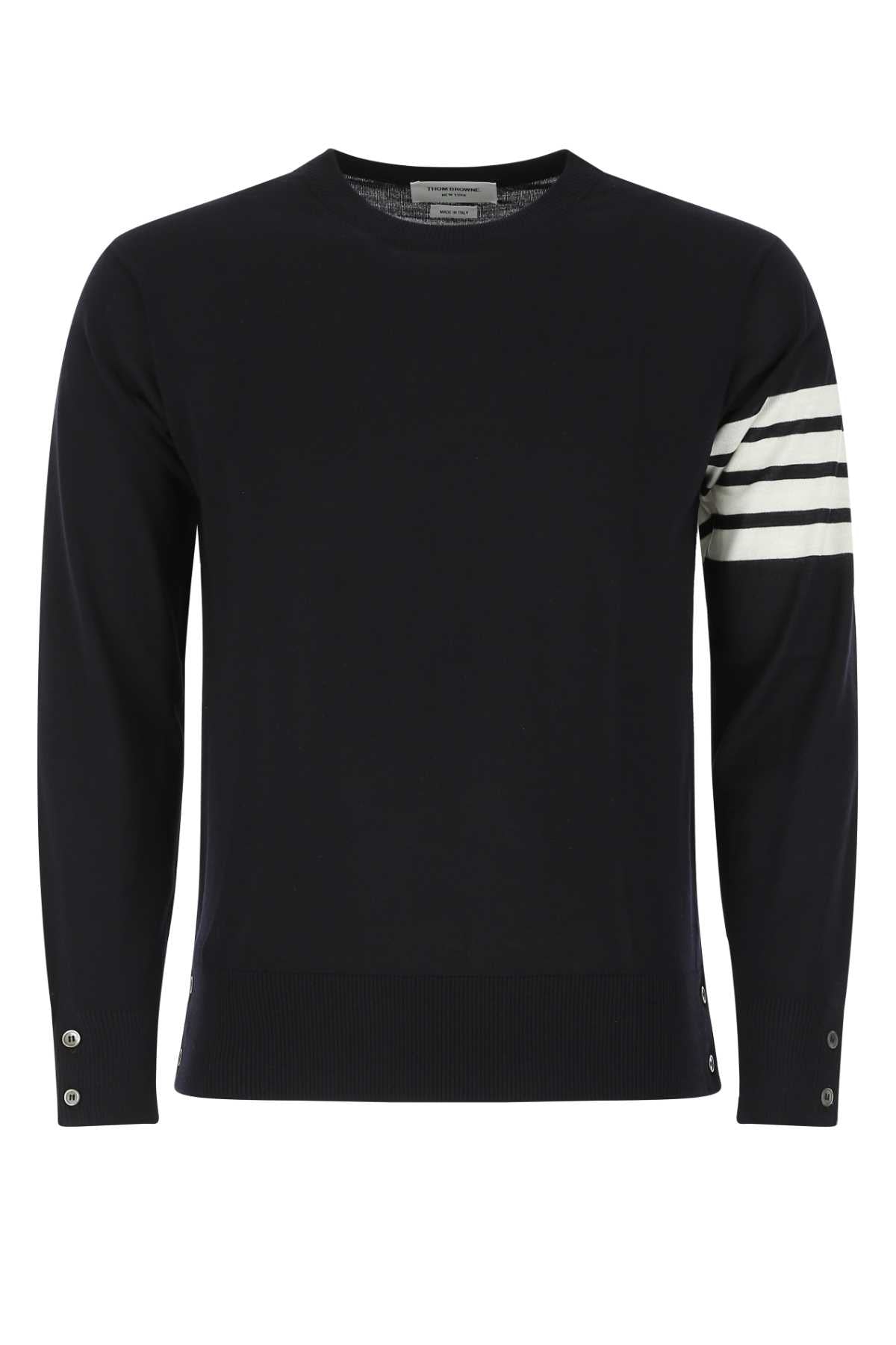 Thom Browne Men Midnight Blue Wool Sweater THOM BROWNE