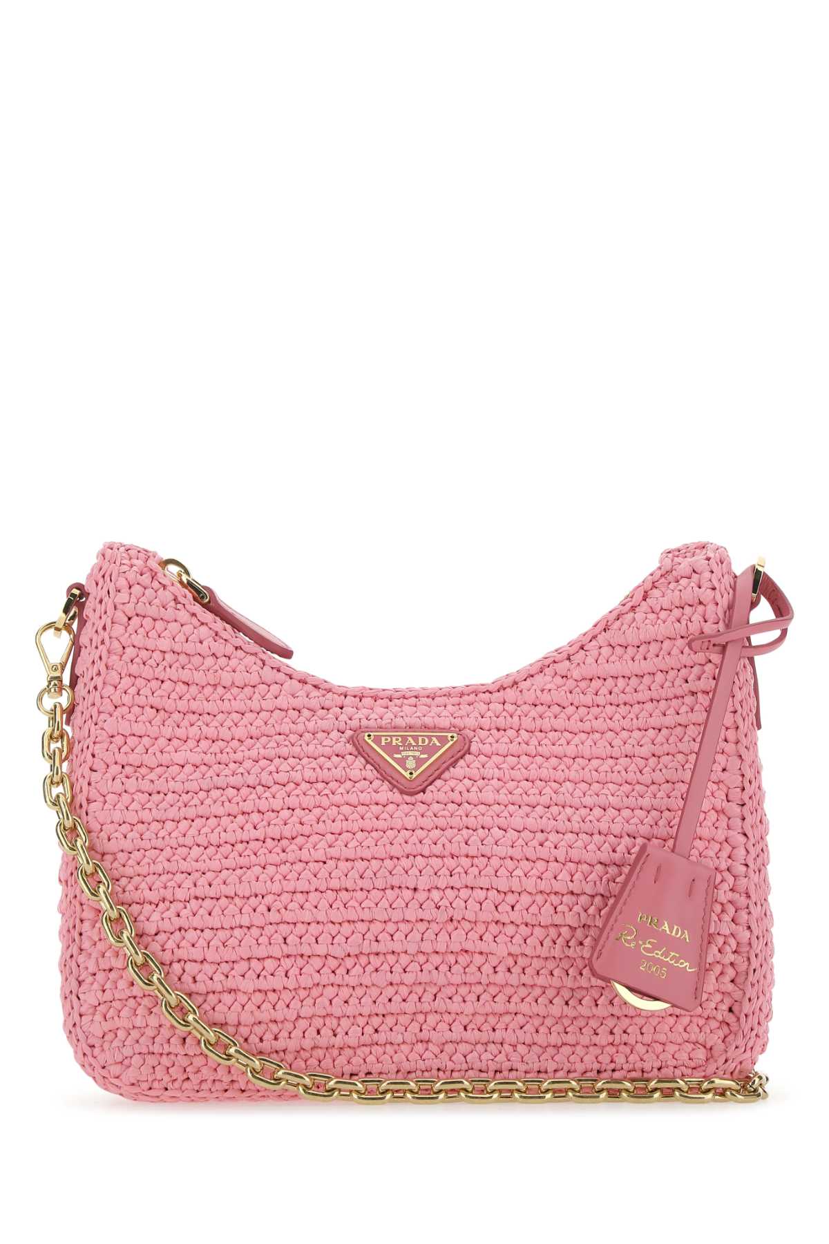 Prada Women Pink Raffia Re-Edition 2005 Shoulder Bag PRADA
