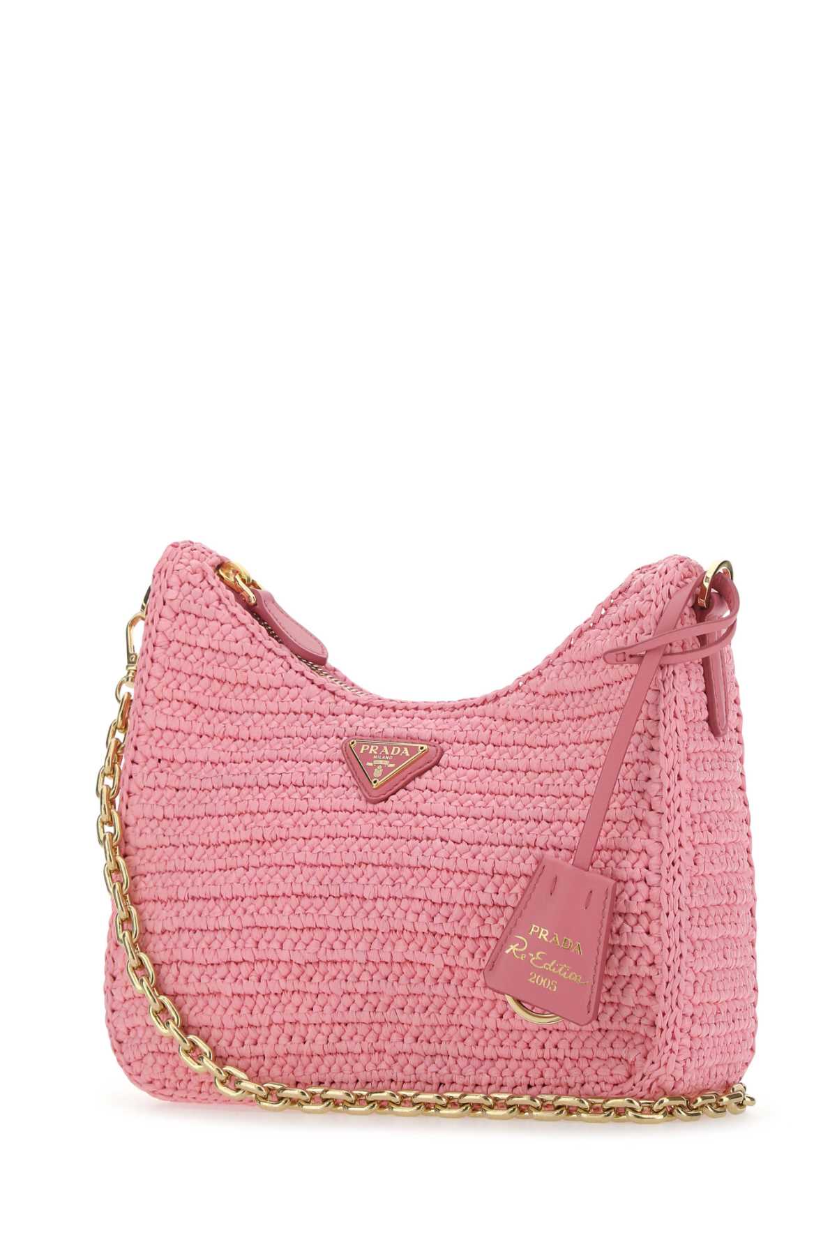 Prada Women Pink Raffia Re-Edition 2005 Shoulder Bag PRADA