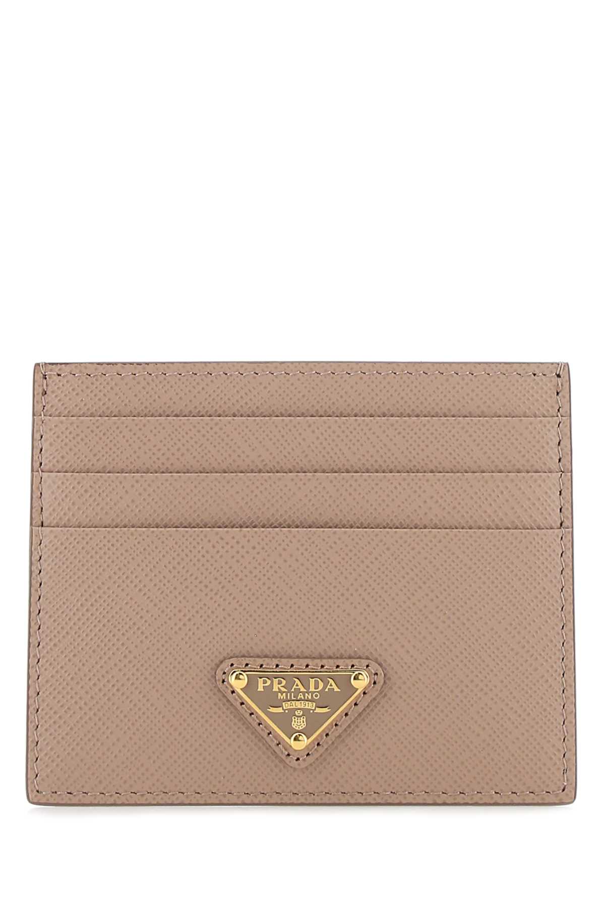 Prada Women Powder Pink Leather Card Holder PRADA