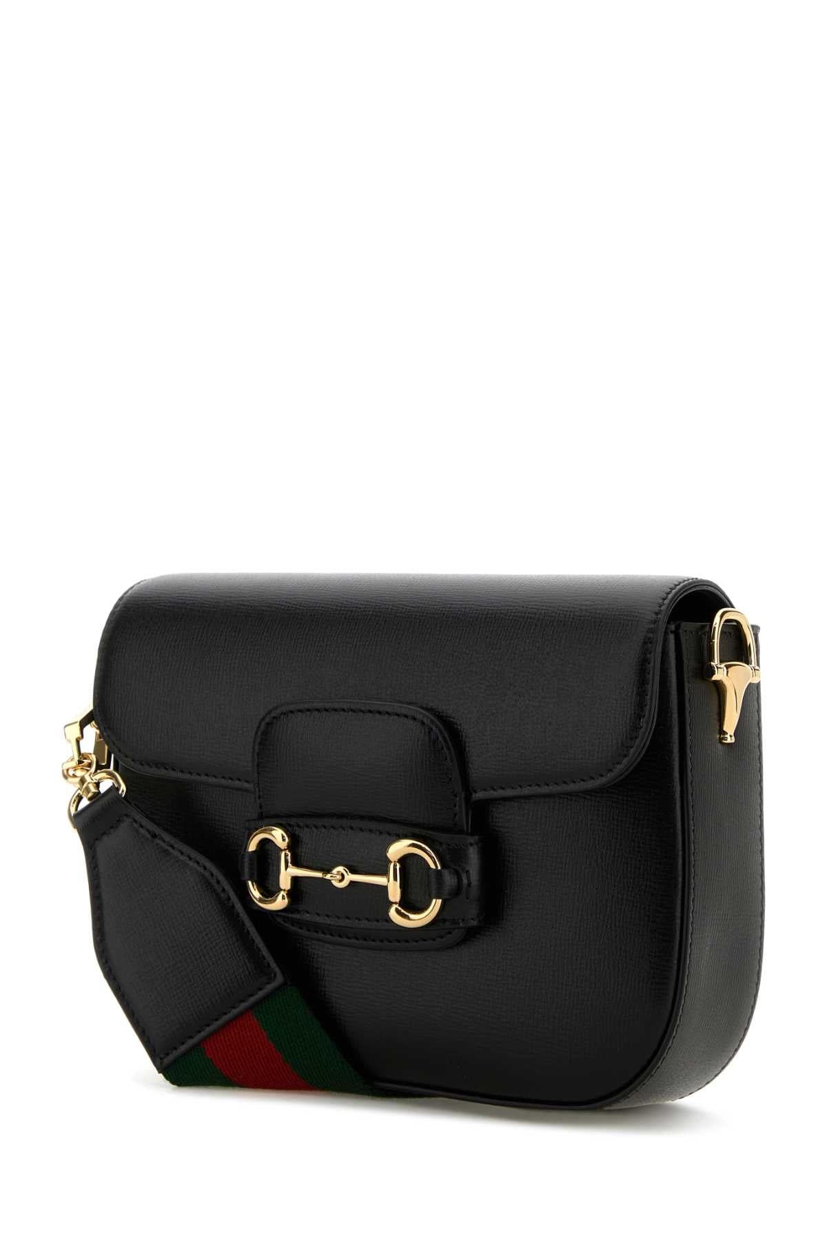 Gucci Women Black Leather Mini Horsebit 1955 Crossbody Bag GUCCI