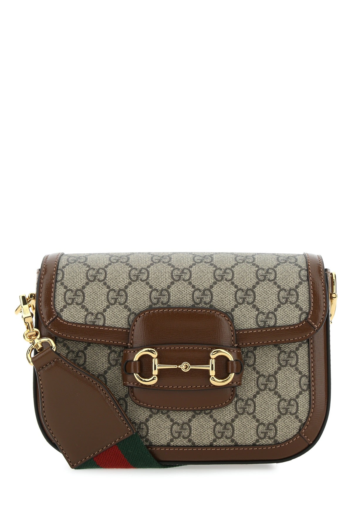 Gucci Women Gg Supreme Fabric And Leather Mini Horsebit 1955 Crossbody Bag GUCCI