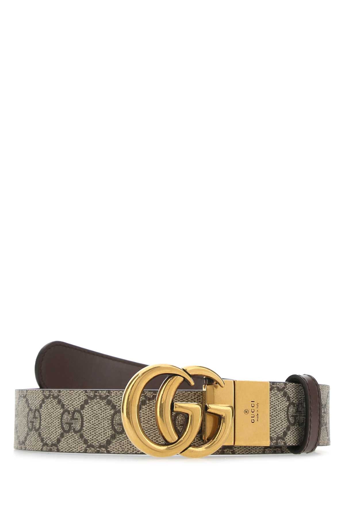 Gucci Women Gg Supreme Fabric Gg Marmont Reversible Belt GUCCI