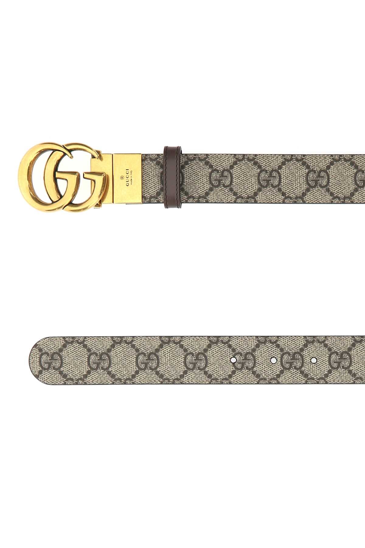 Gucci Women Gg Supreme Fabric Gg Marmont Reversible Belt GUCCI