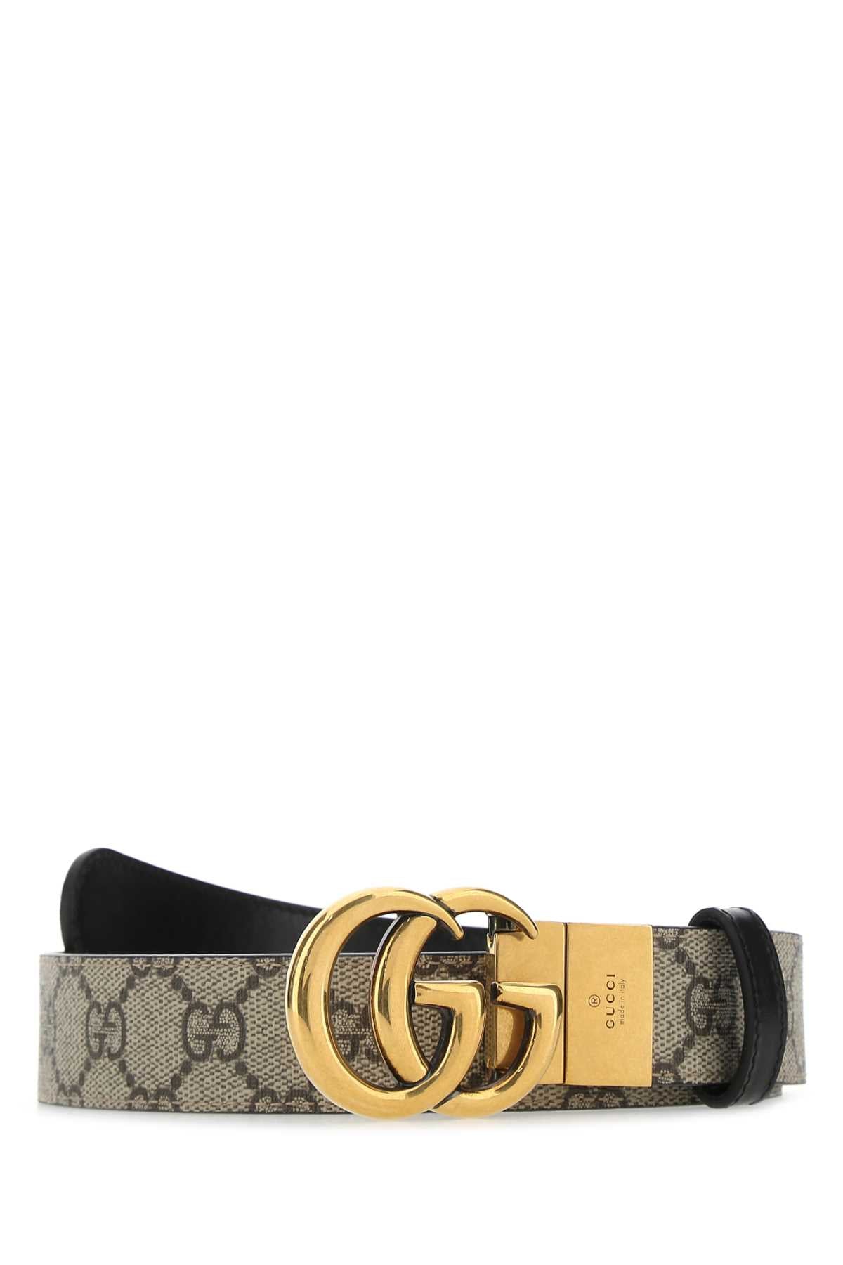 Gucci Women Gg Supreme Fabric Gg Marmont Reversible Belt GUCCI