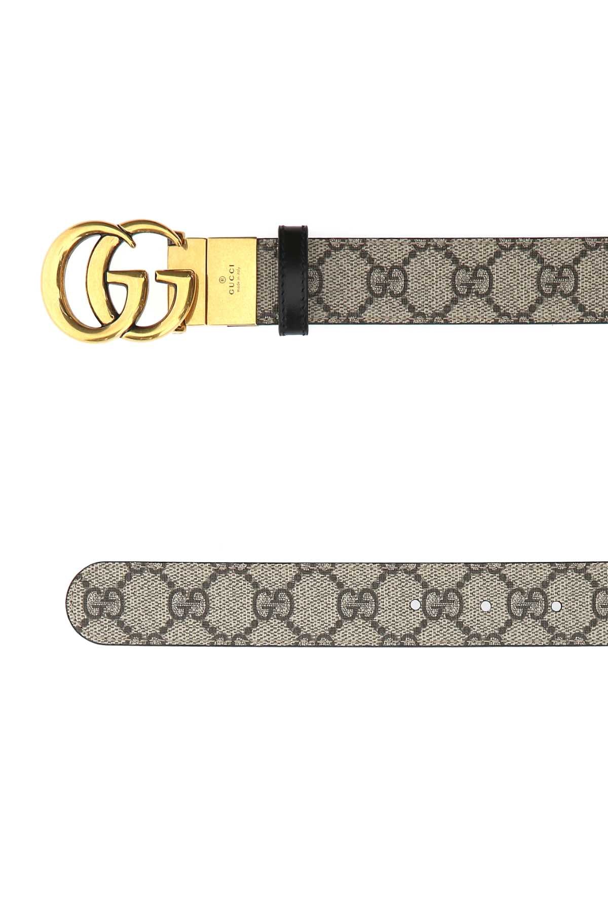 Gucci Women Gg Supreme Fabric Gg Marmont Reversible Belt GUCCI