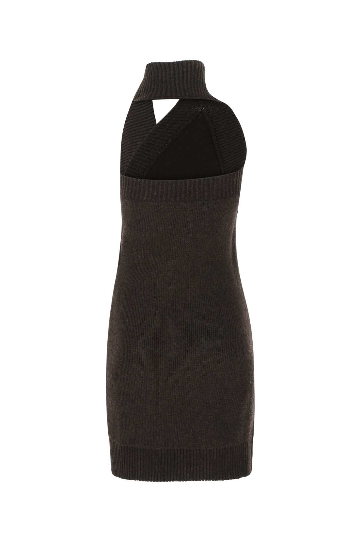 Bottega Veneta Women Dark Brown Wool Mini Dress BOTTEGA VENETA