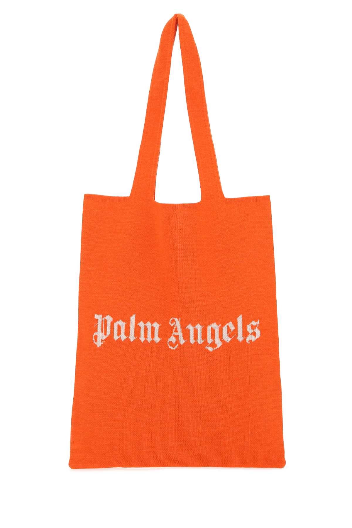 Palm Angels Women Orange Wool Blend Shopping Bag PALM ANGELS