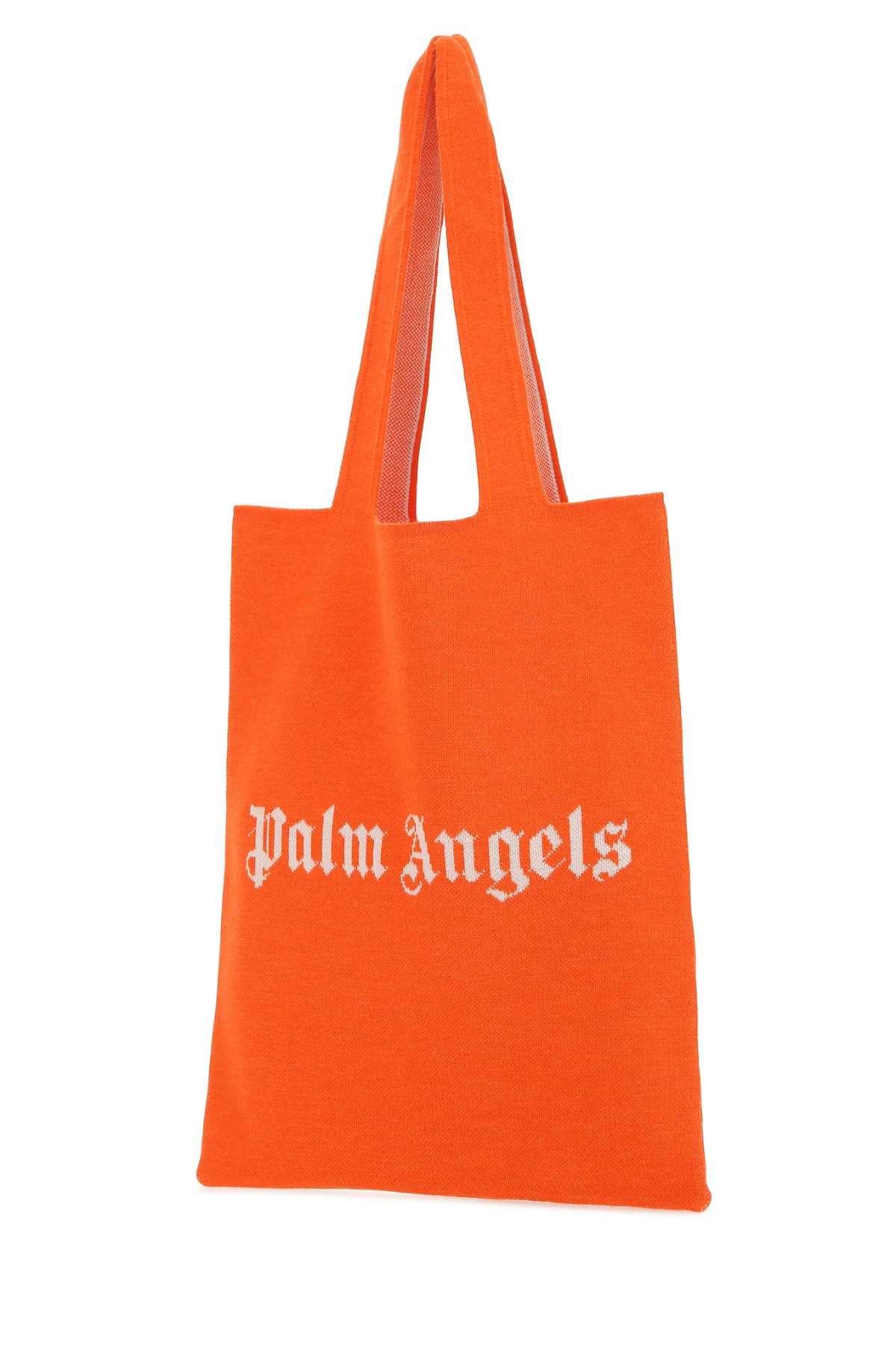 Palm Angels Women Orange Wool Blend Shopping Bag PALM ANGELS