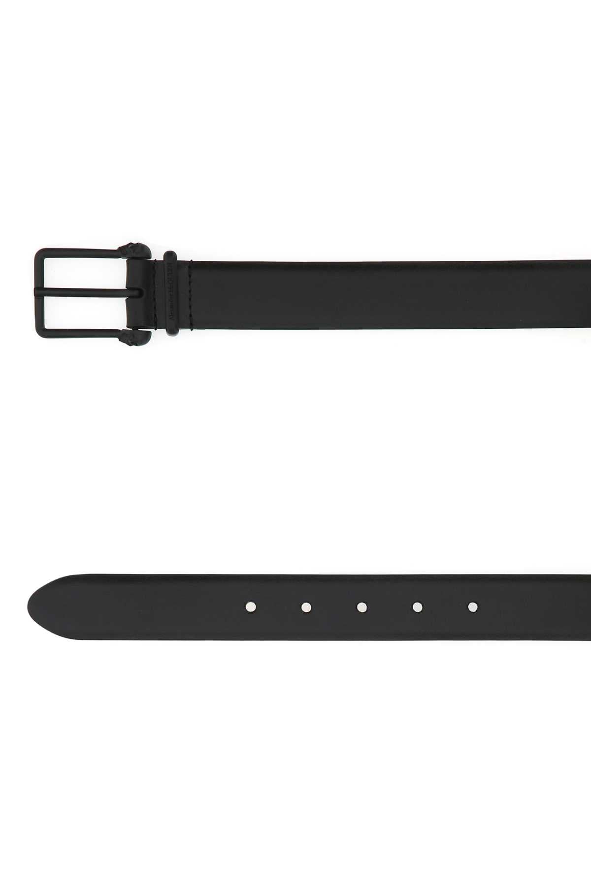 Alexander Mcqueen Men Black Leather Belt ALEXANDER MCQUEEN