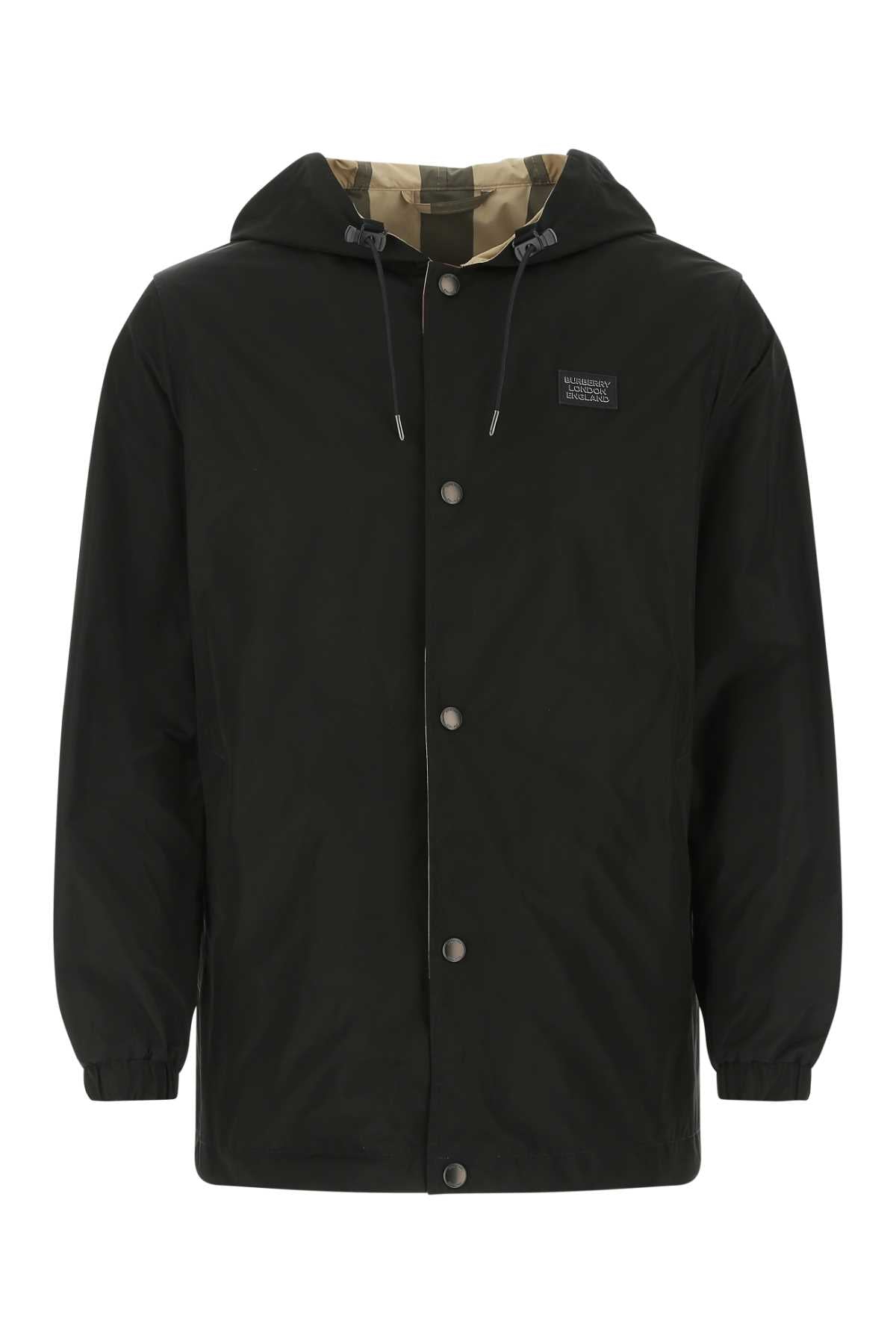 Burberry Men Black Polyester Reversibile K-Way BURBERRY