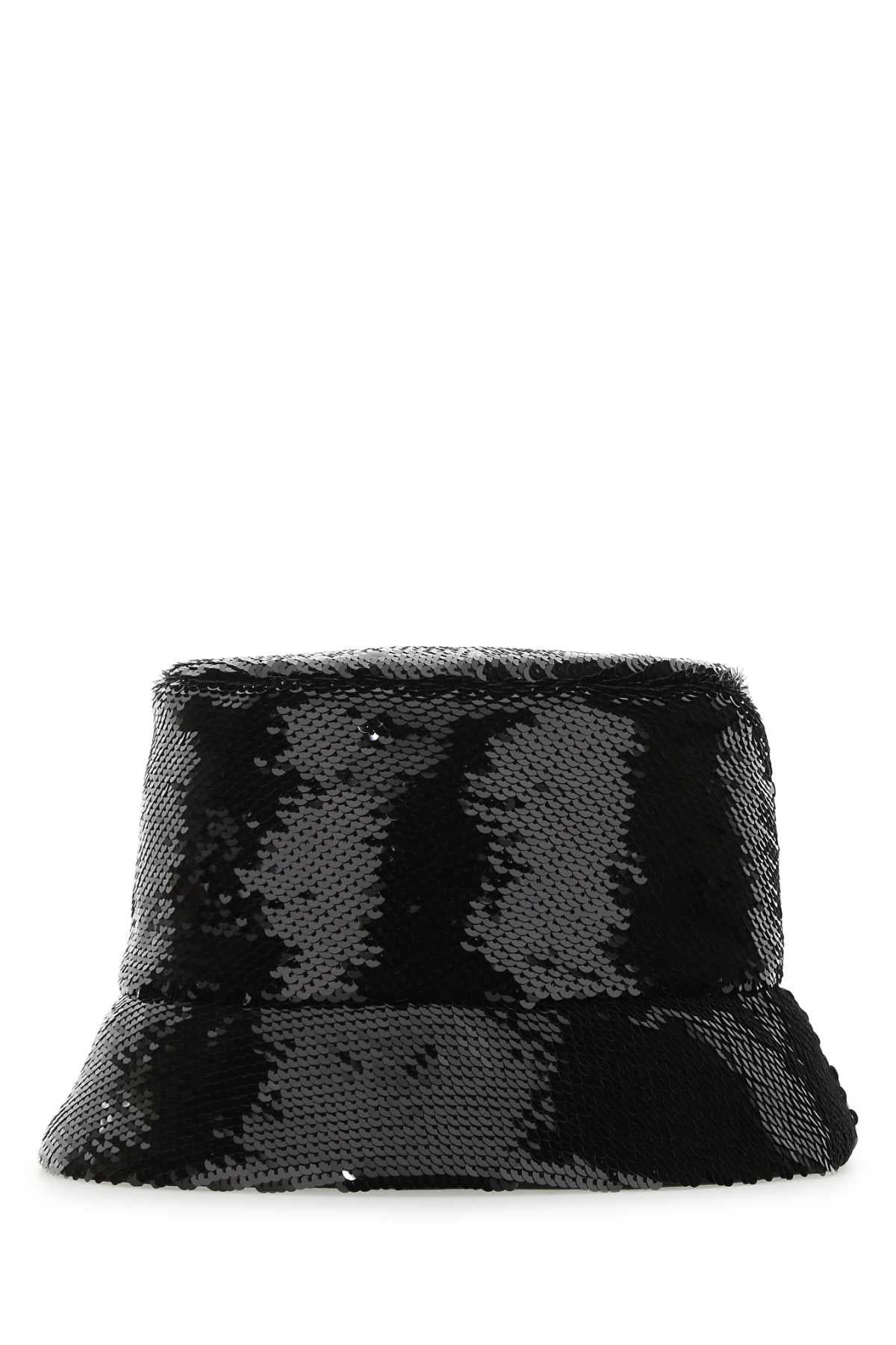 Prada Women Black Sequins Bucket Hat PRADA