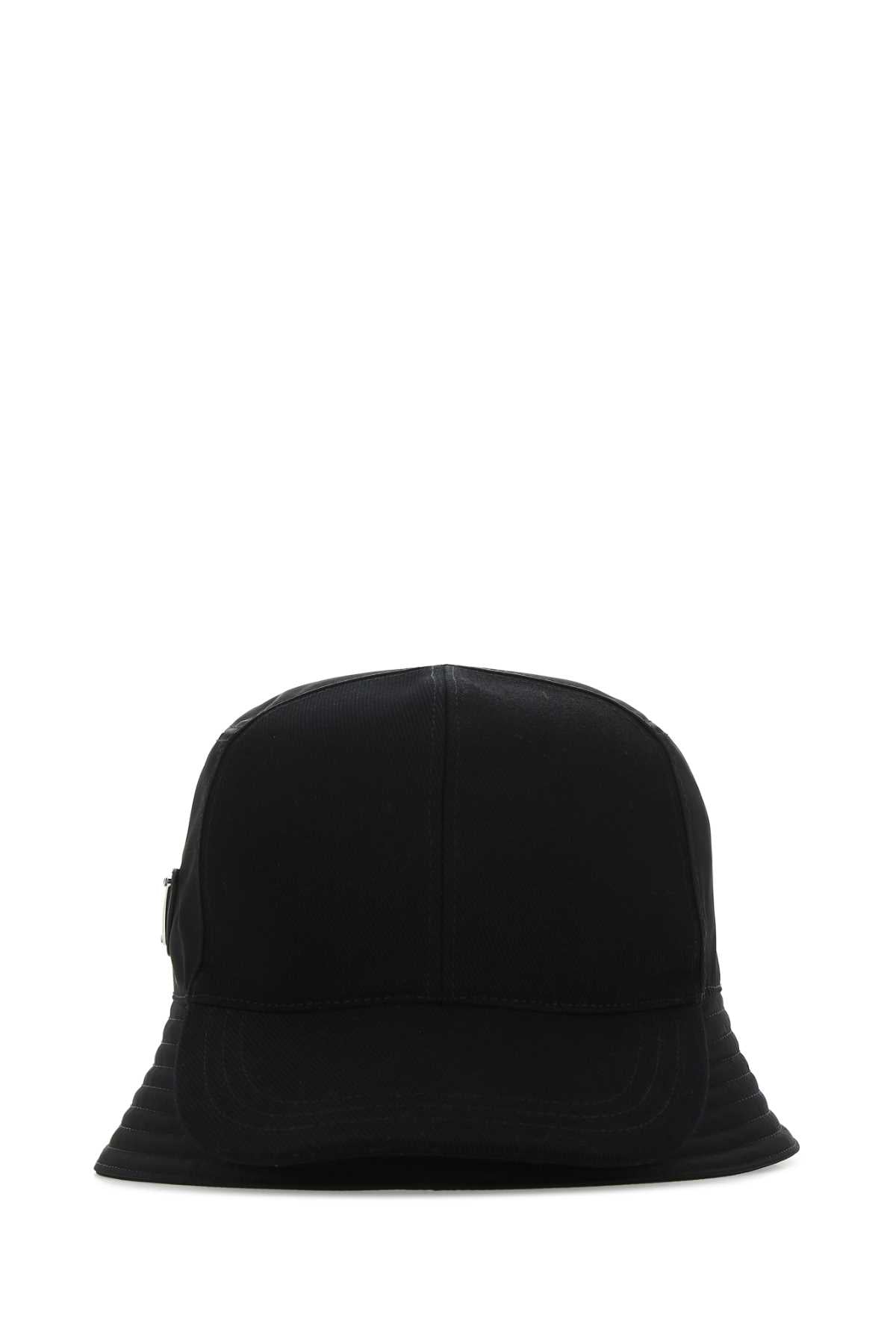 Prada Men Black Re-Nylon And Gabardine Hat PRADA