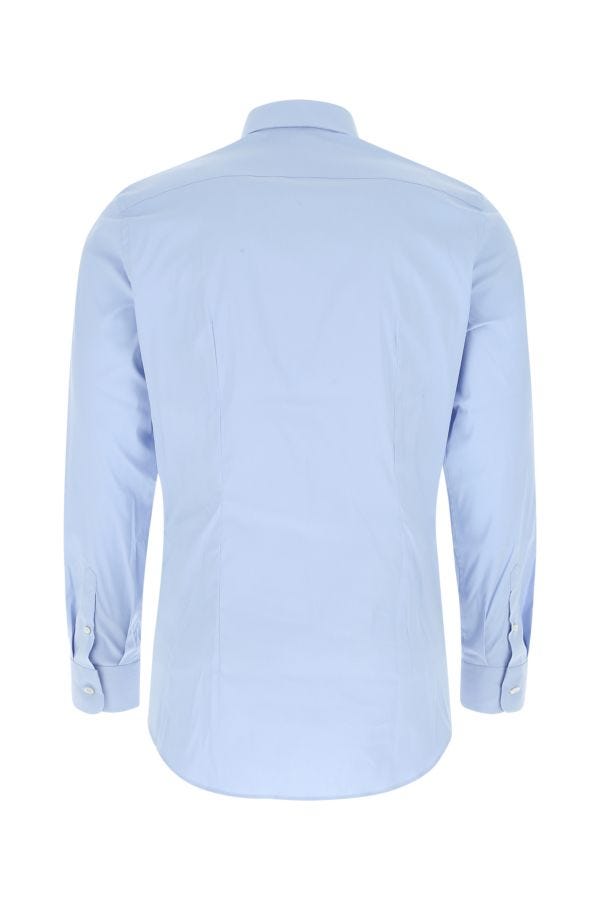 Prada Man Pastel Light Blue Stretch Poplin Shirt