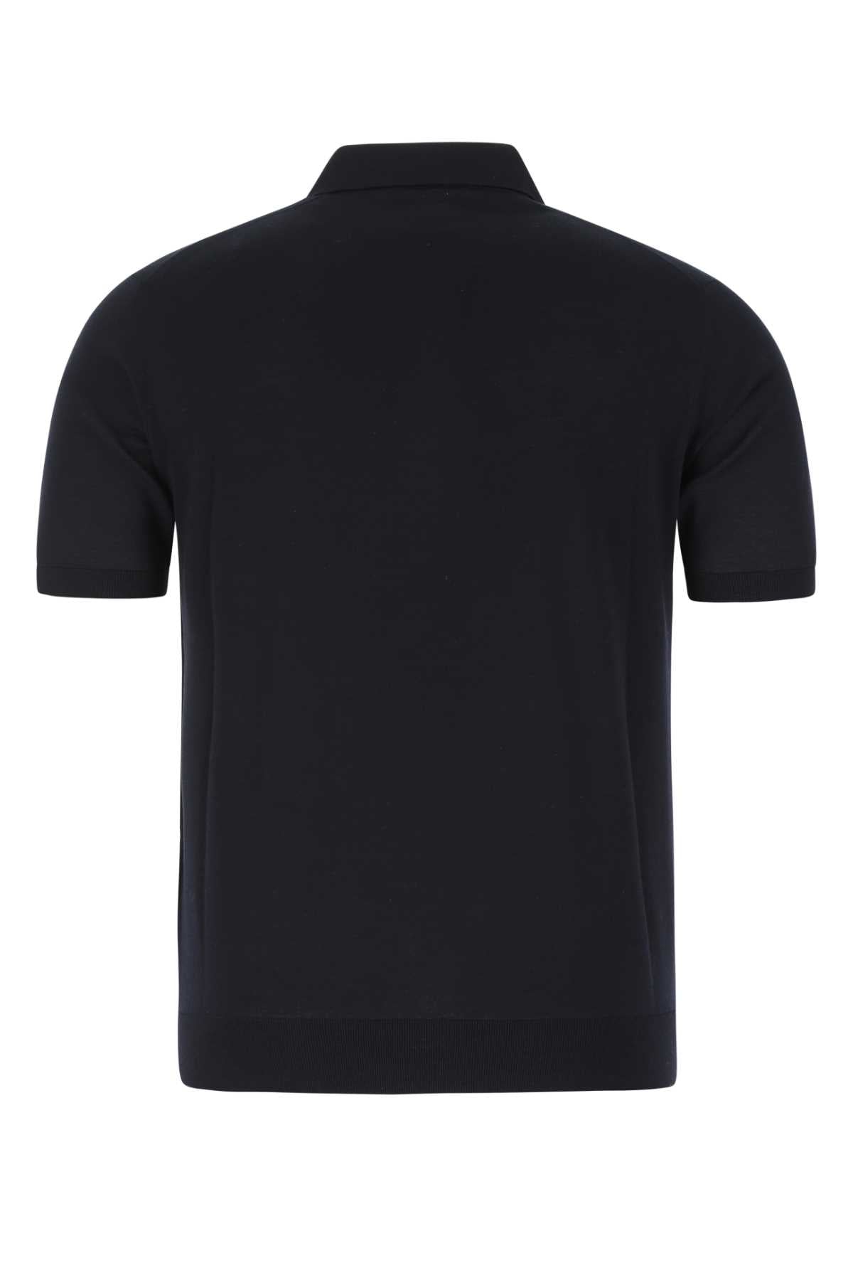 Prada Men Midnight Blue Wool Polo Shirt PRADA