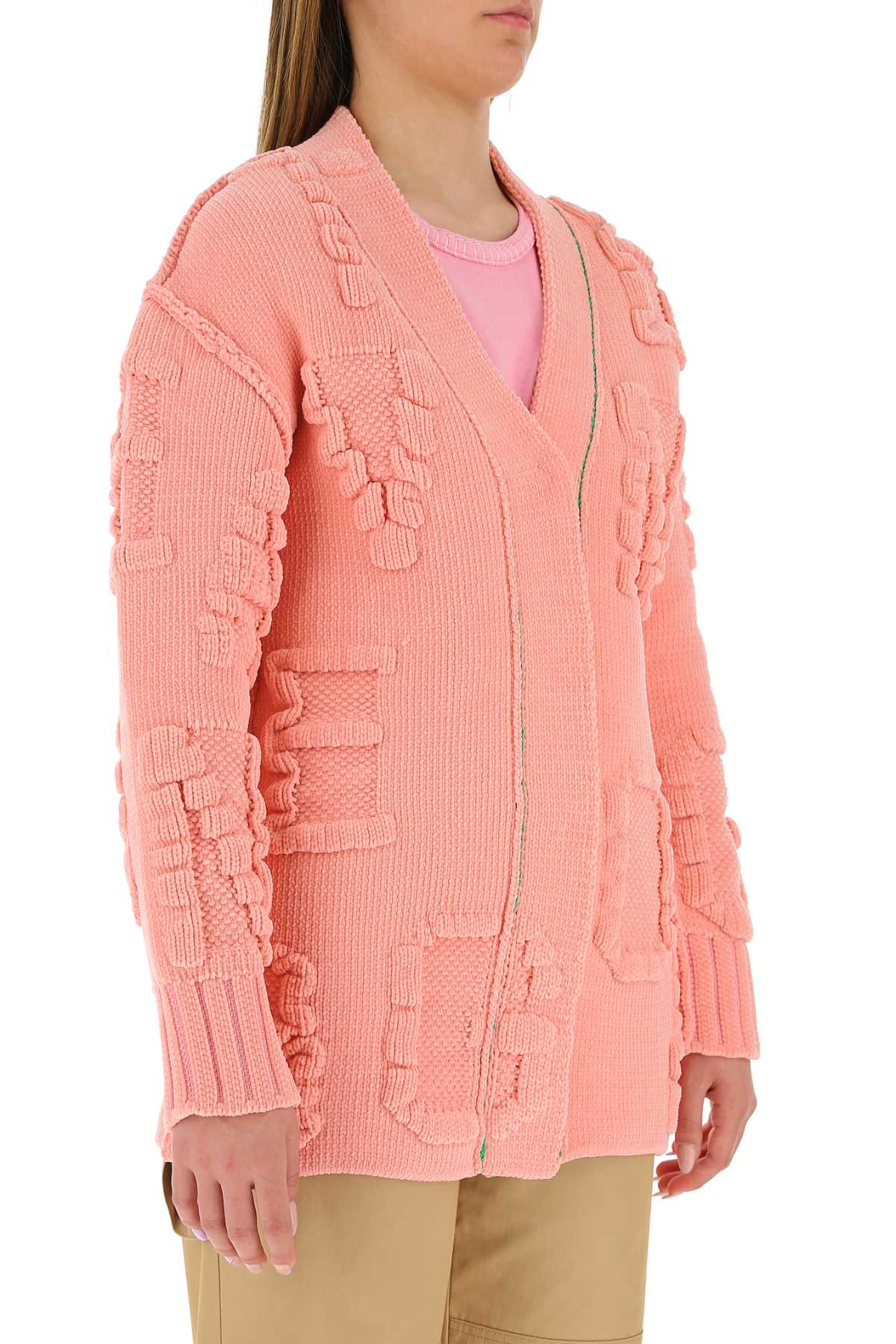 Bottega Veneta Women Pink Chenille Cardigan BOTTEGA VENETA
