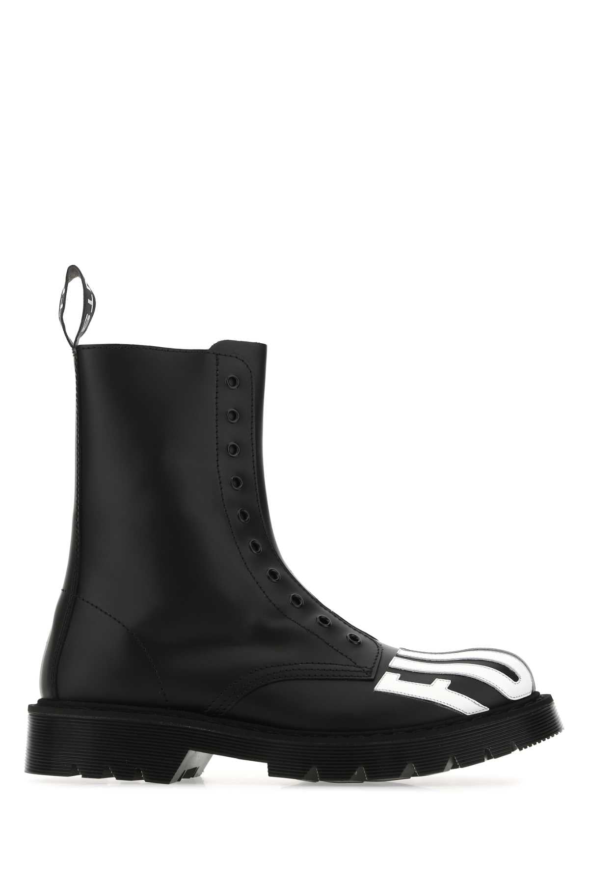 Vtmnts Men Black Leather Ankle Boots VTMNTS