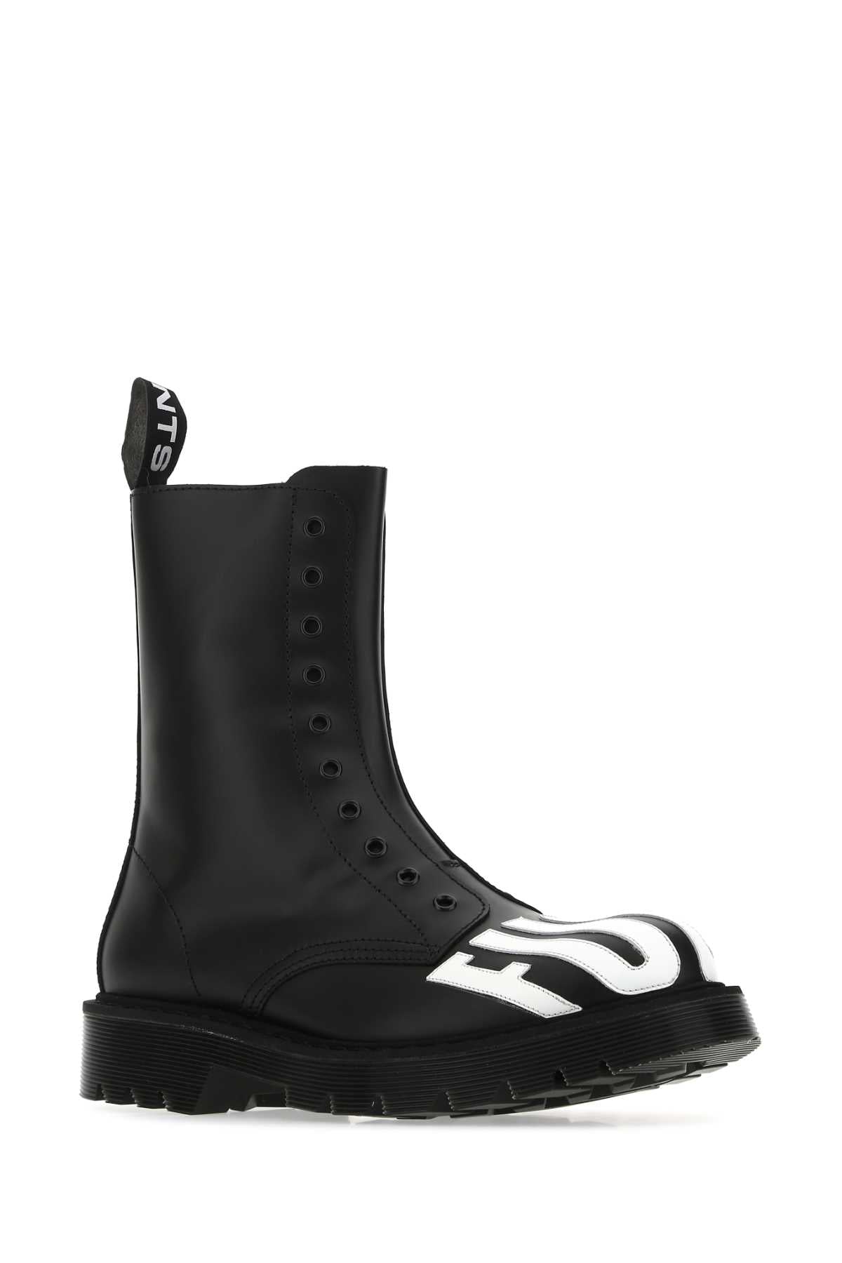 Vtmnts Men Black Leather Ankle Boots VTMNTS
