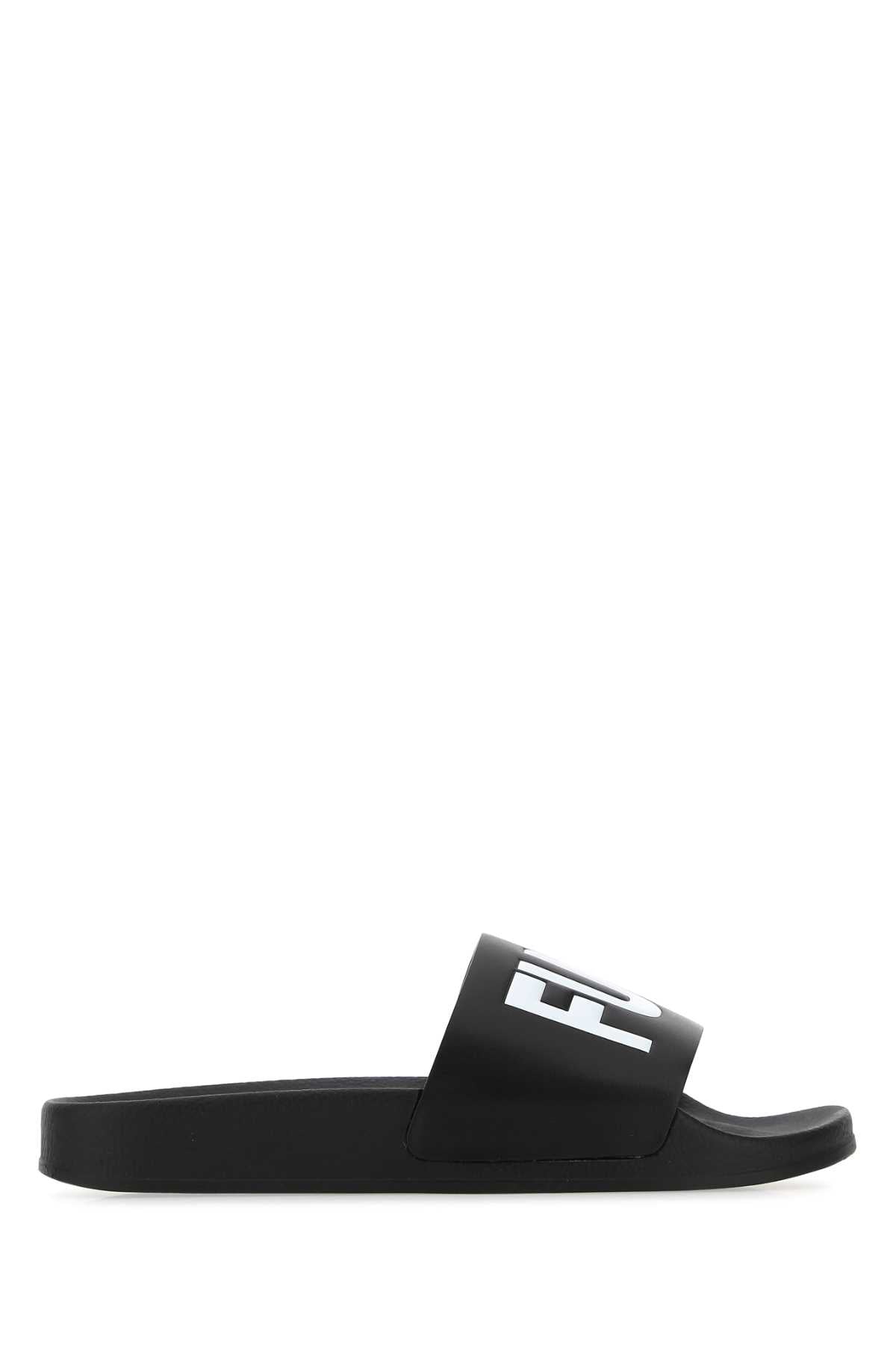 Vtmnts Men Black Rubber Slippers VTMNTS
