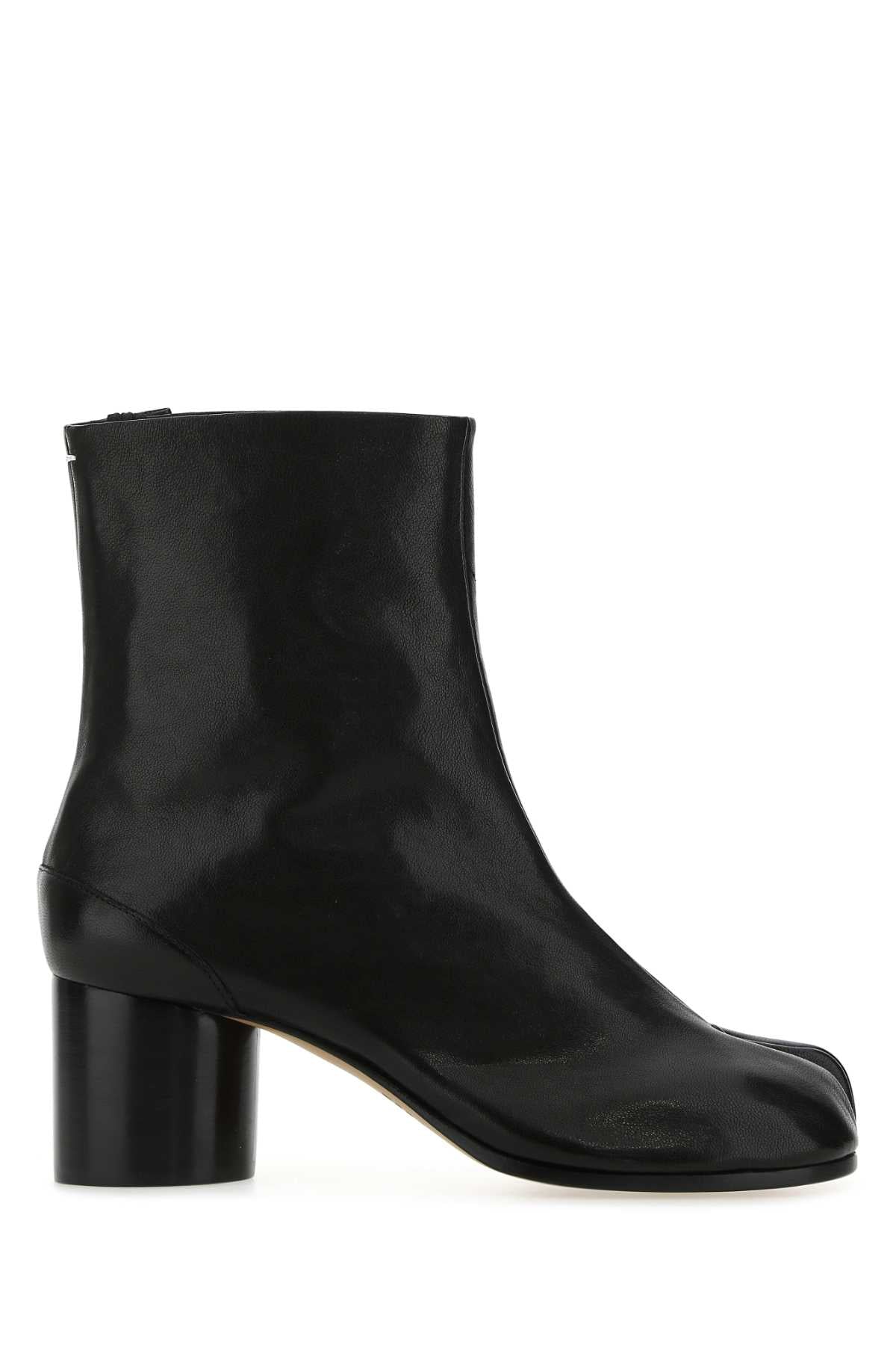 Maison Margiela Women Black Leather Tabi Ankle Boots MAISON MARGIELA