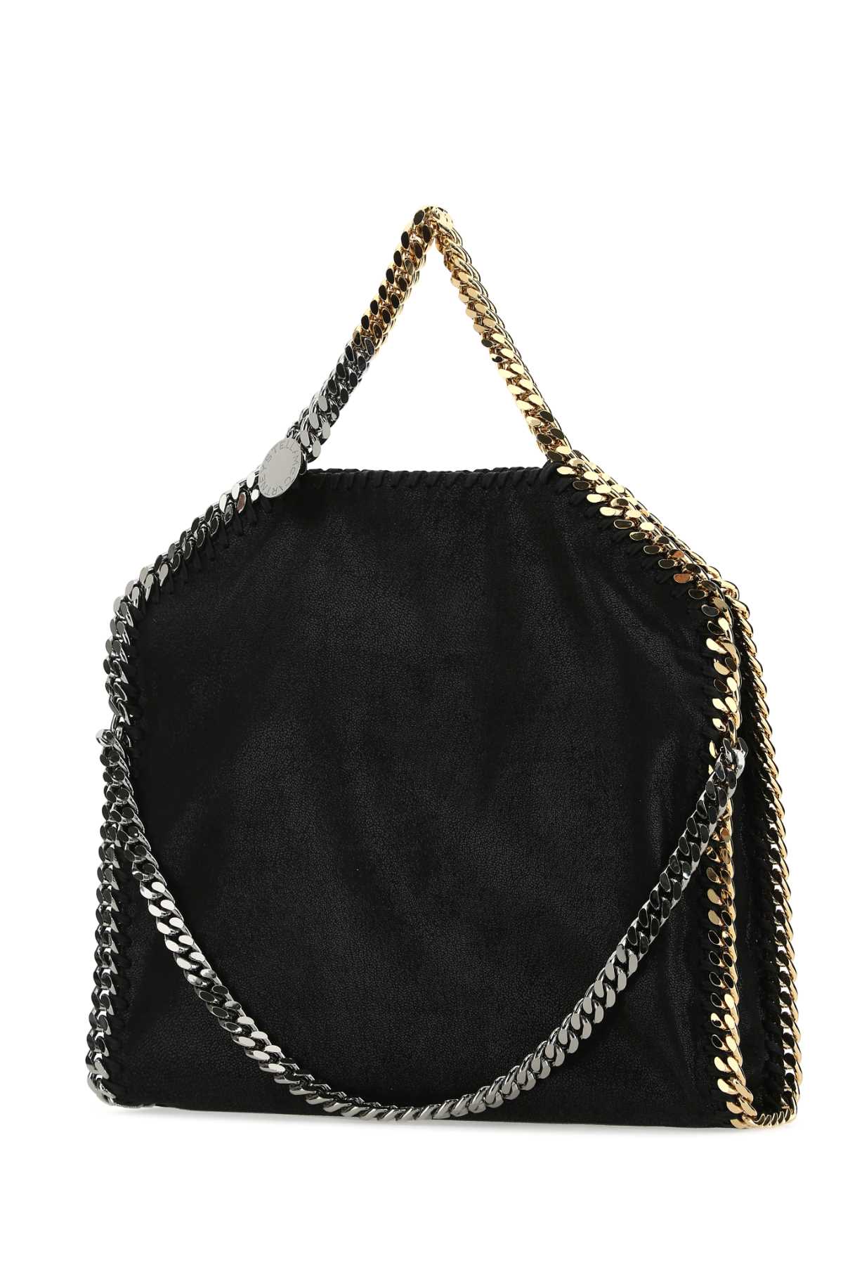 Stella Mccartney Women Black Shaggy Deer Falabella Fold Over Handbag STELLA MCCARTNEY