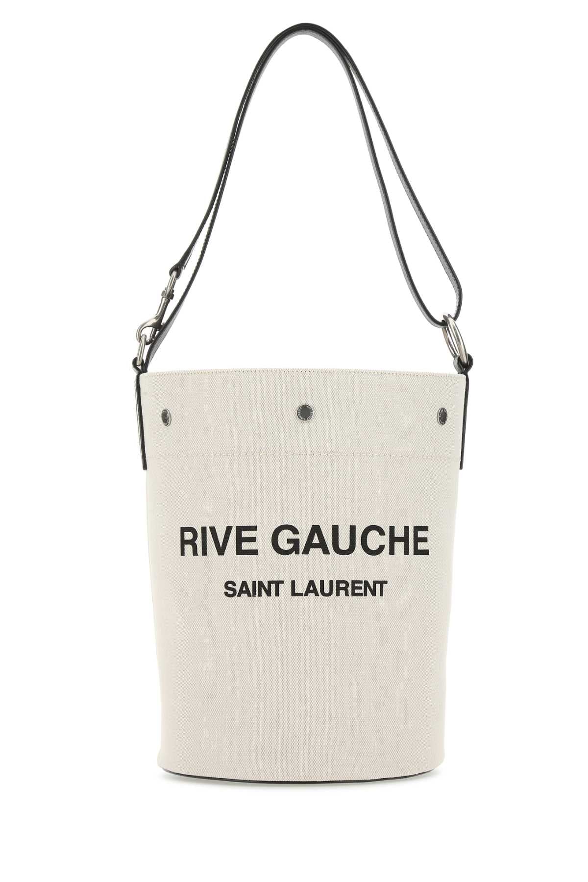 Saint Laurent Men Ivory Canvas Rive Gauche Bucket Bag SAINT LAURENT