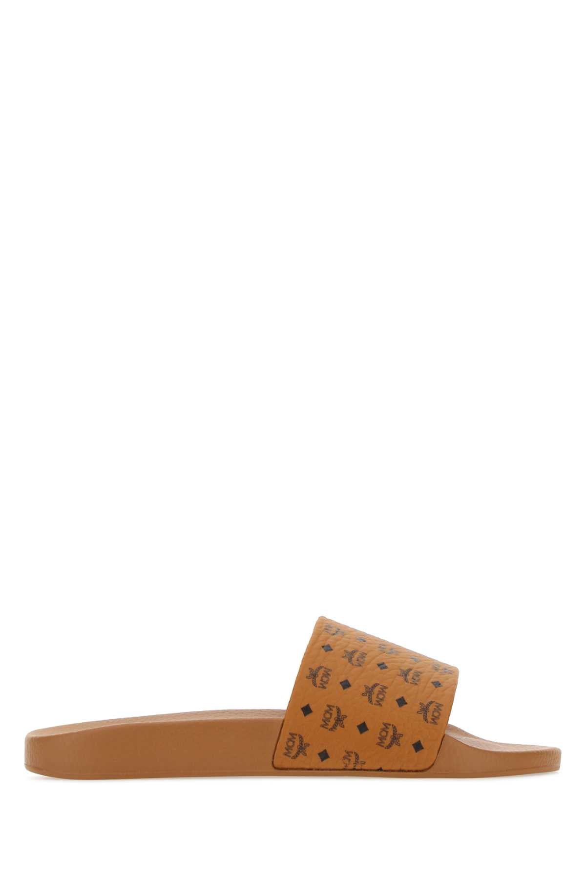 Mcm Men Camel Canvas Slippers MCM