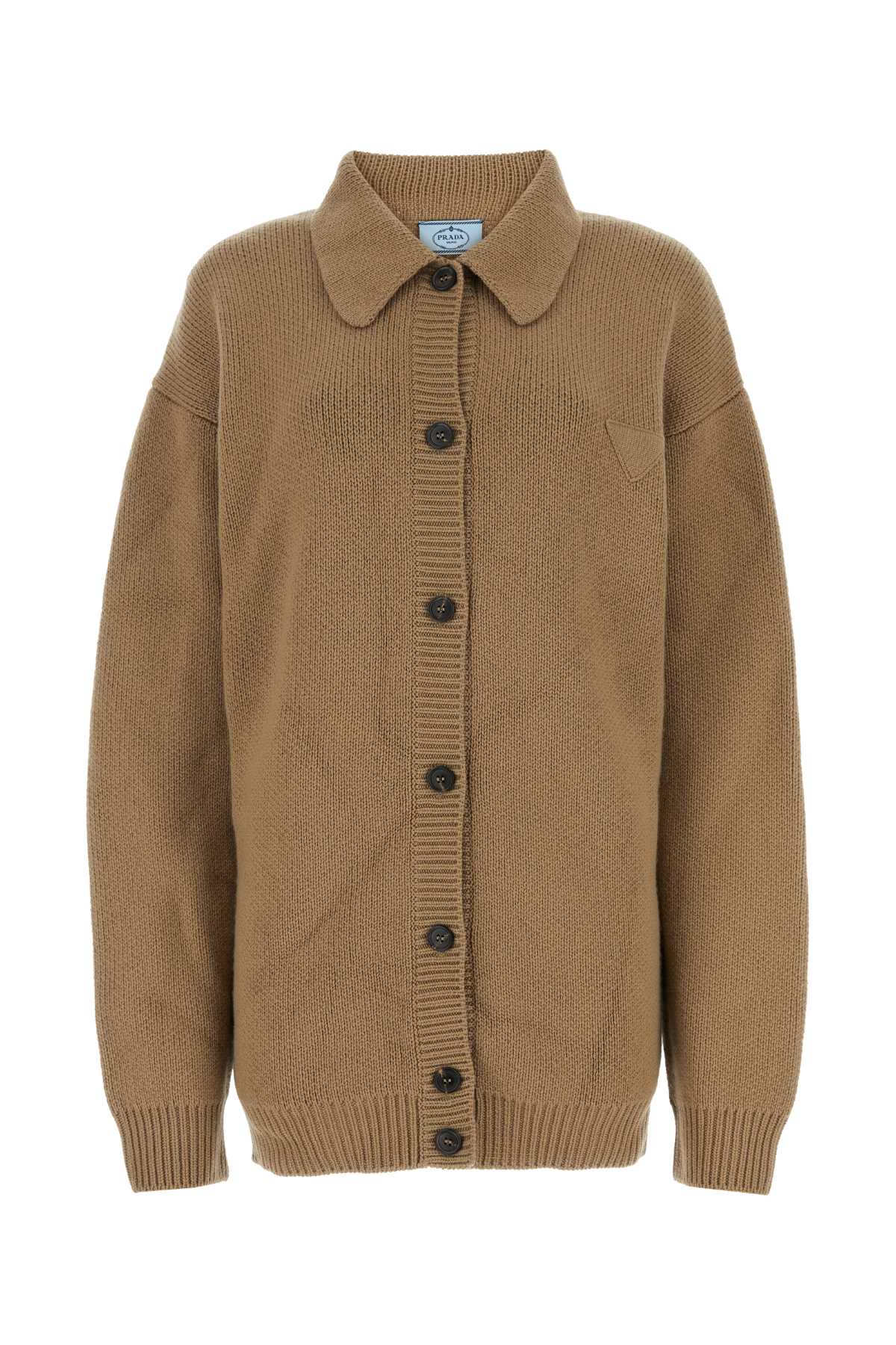 Prada Women Biscuit Cashmere Cardigan PRADA