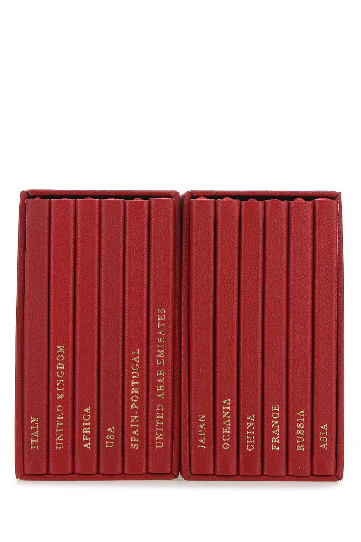 Prada Unisex Red Leather Notebook Set PRADA