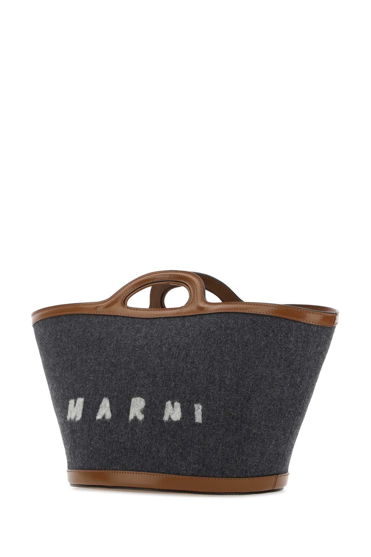 Marni Women Two-Tone Felt And Leather Small Tropicalia Summer Handbag MARNI