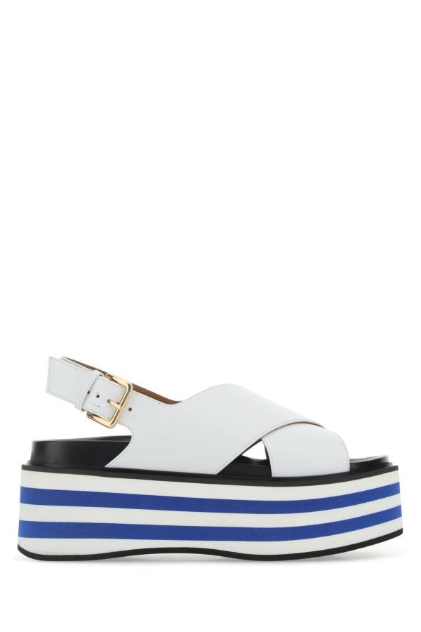 Marni Woman White Leather Sandals