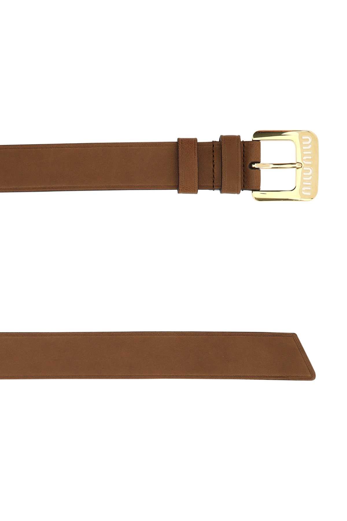 Miu Miu Women Brown Leather Belt MIU MIU