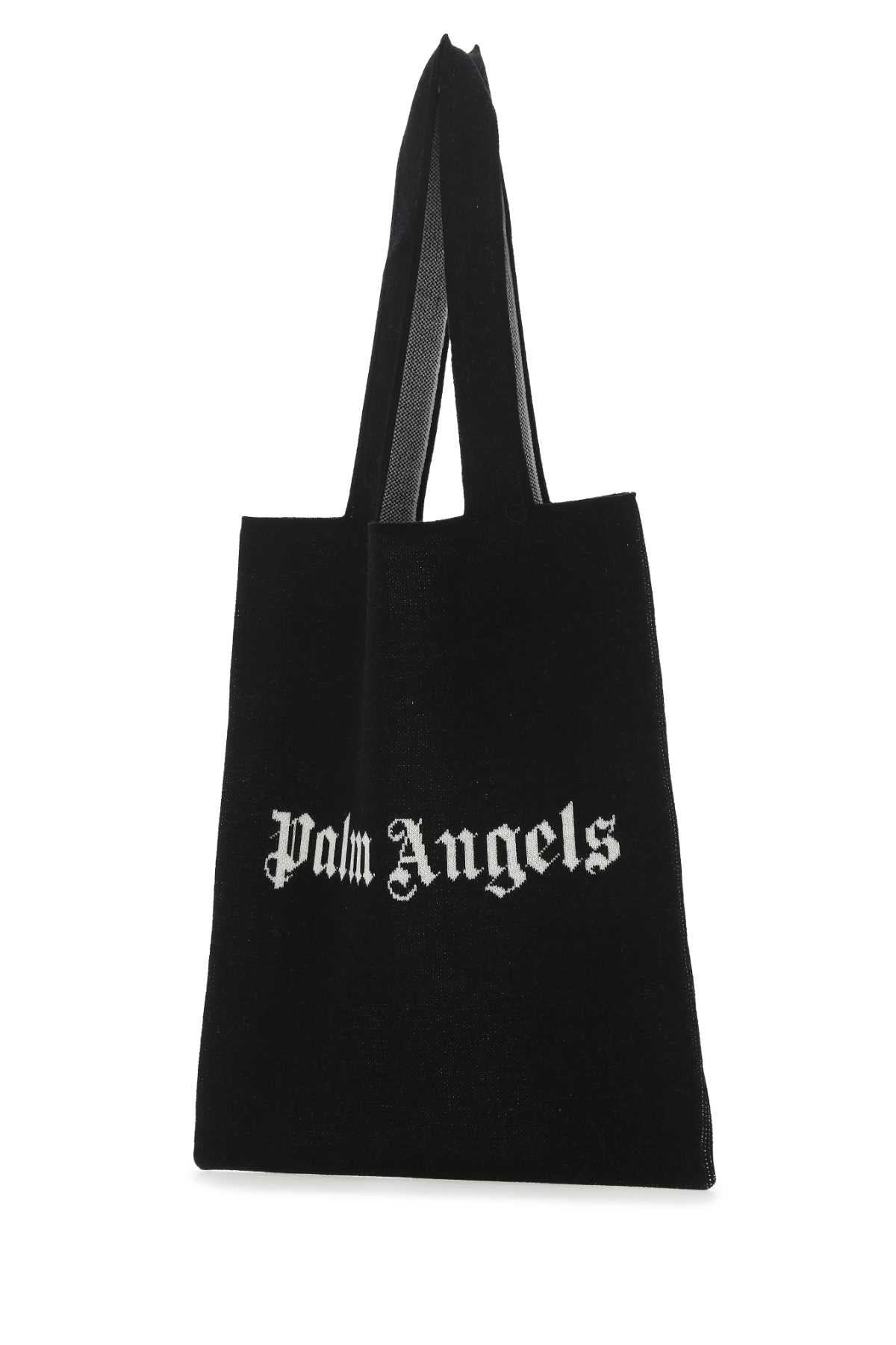 Palm Angels Men Black Wool Blend Shopping Bag PALM ANGELS