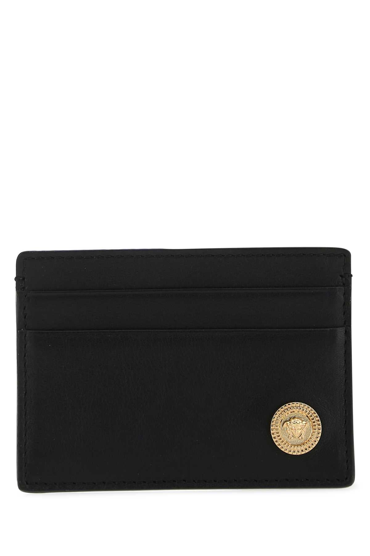Versace Men Black Leather Card Holder VERSACE