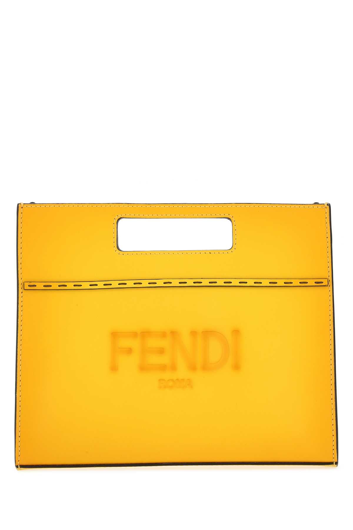 Fendi Men Yellow Leather Handbag FENDI